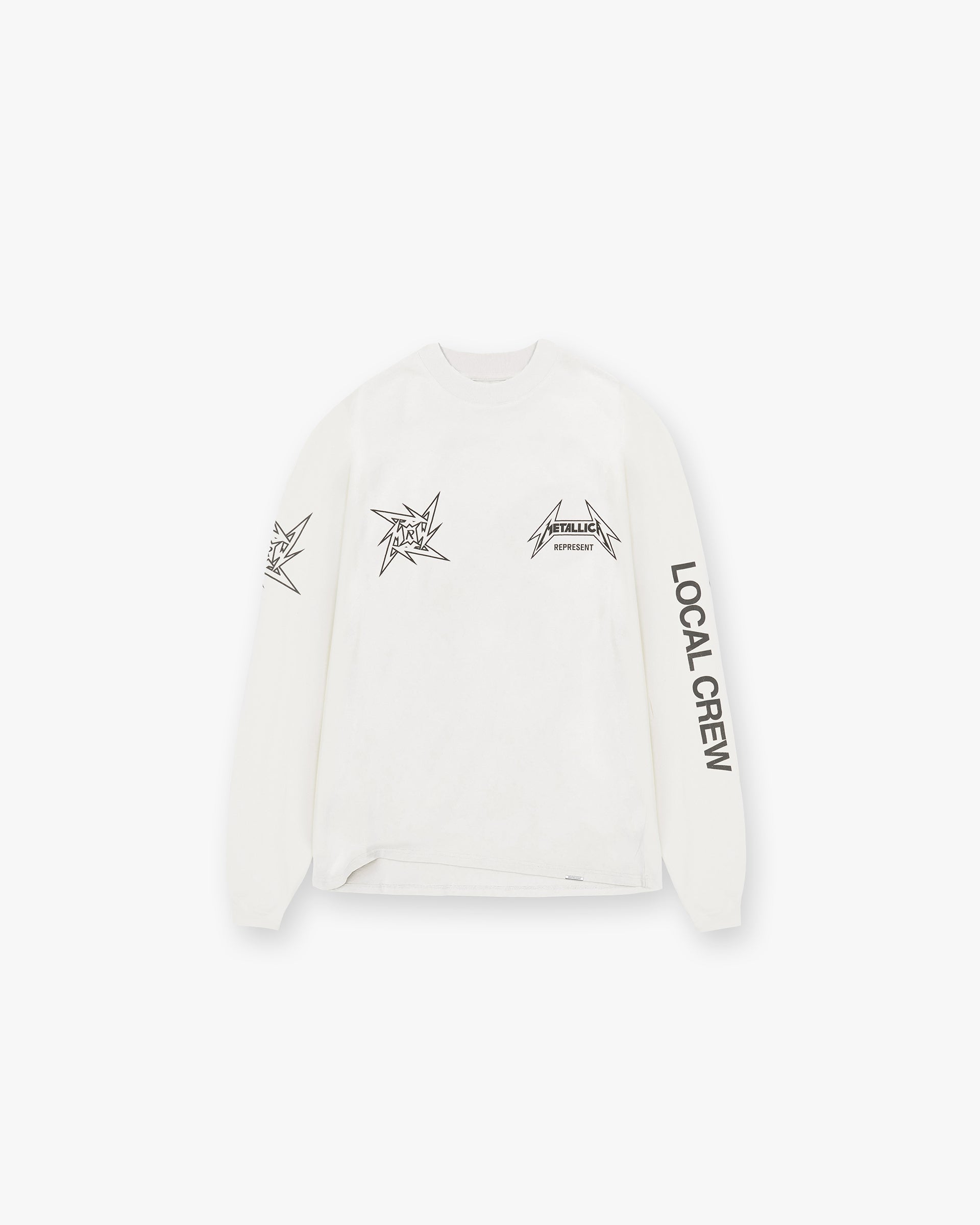 Represent X Metallica‚Ñ¢Ô∏è Local Crew Long Sleeve T-Shirt - Flat White