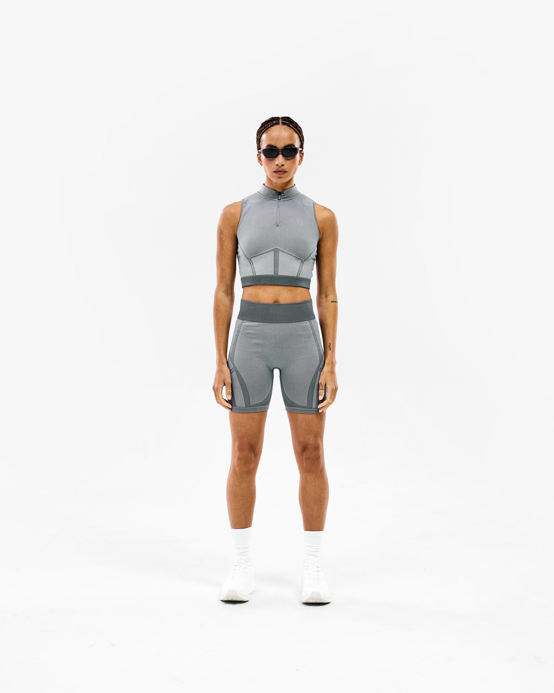 247 Hydro Seamless Quarter Zip Tank - Ice Grey