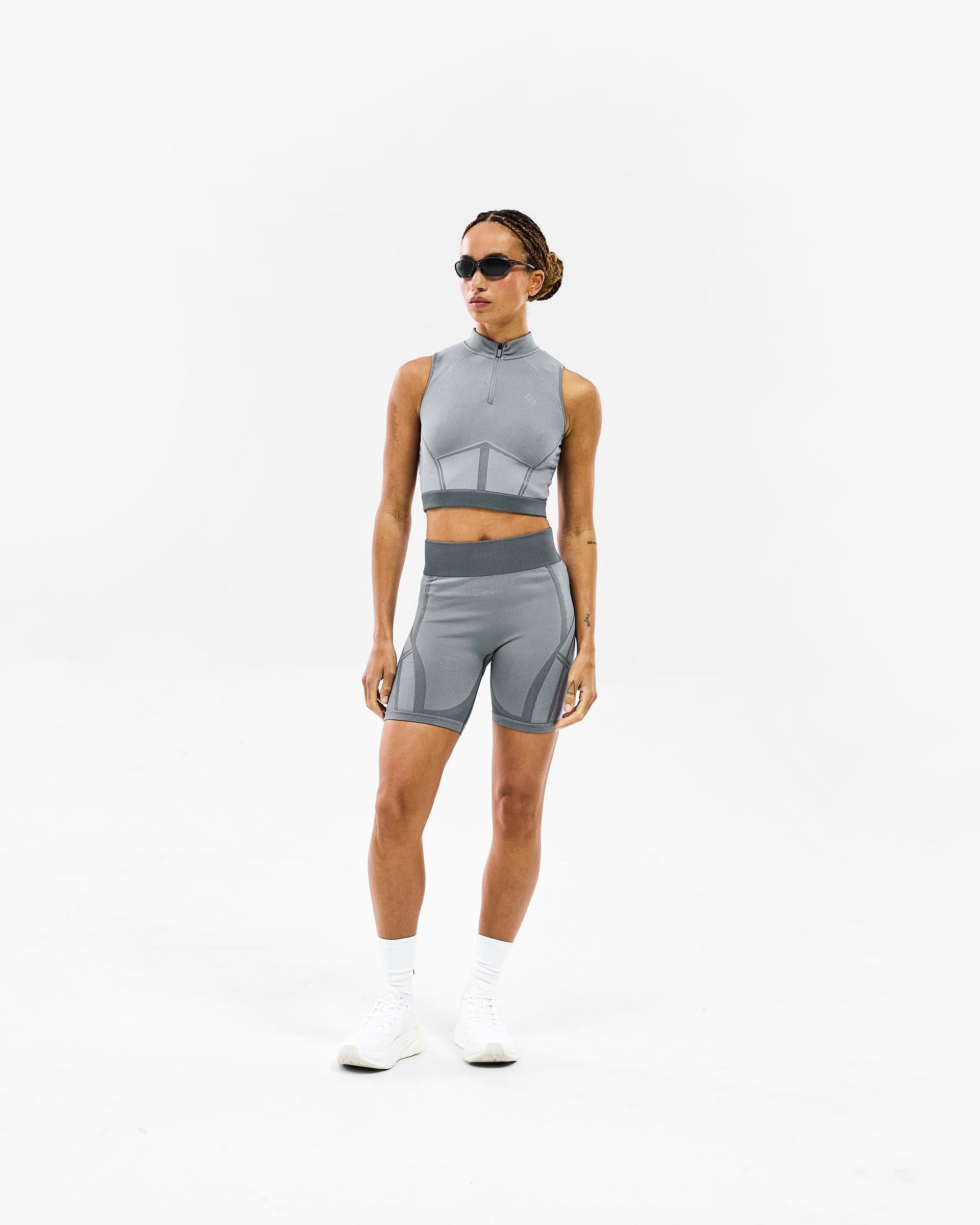 247 Hydro Seamless Quarter Zip Tank - Ice Grey