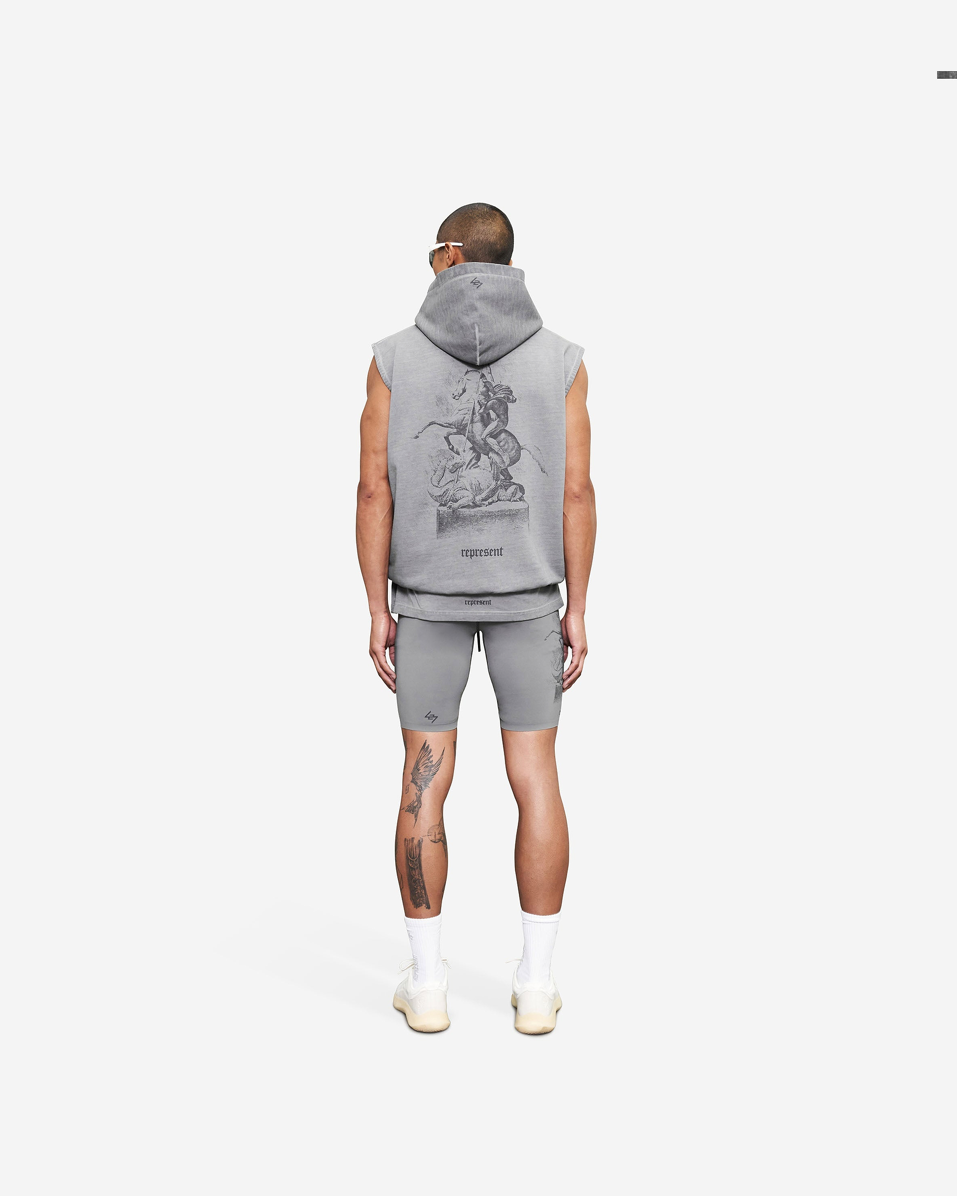 Vintage 247 Sleeveless Oversized Hoodie - Smoke