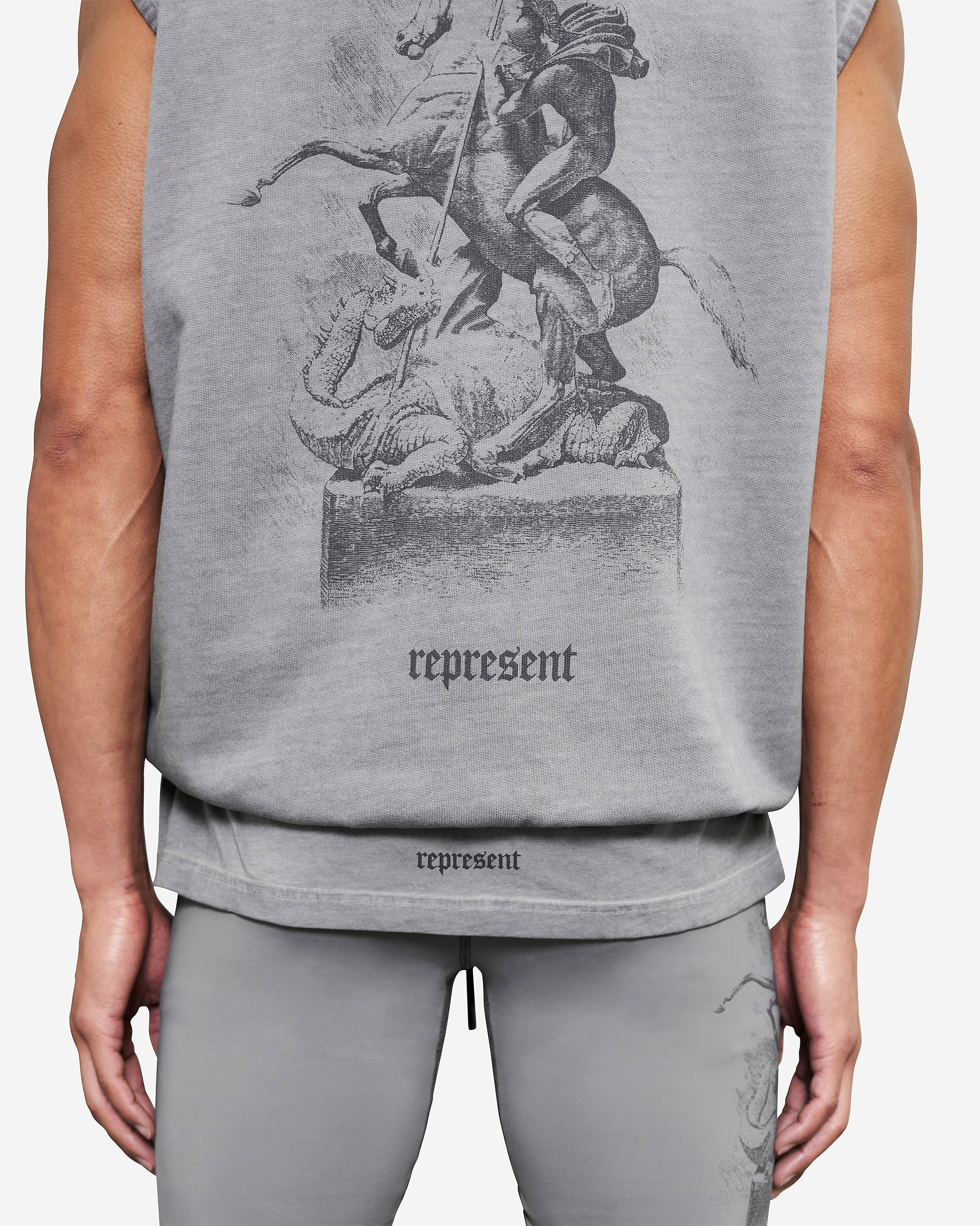Vintage 247 Sleeveless Oversized Hoodie - Smoke