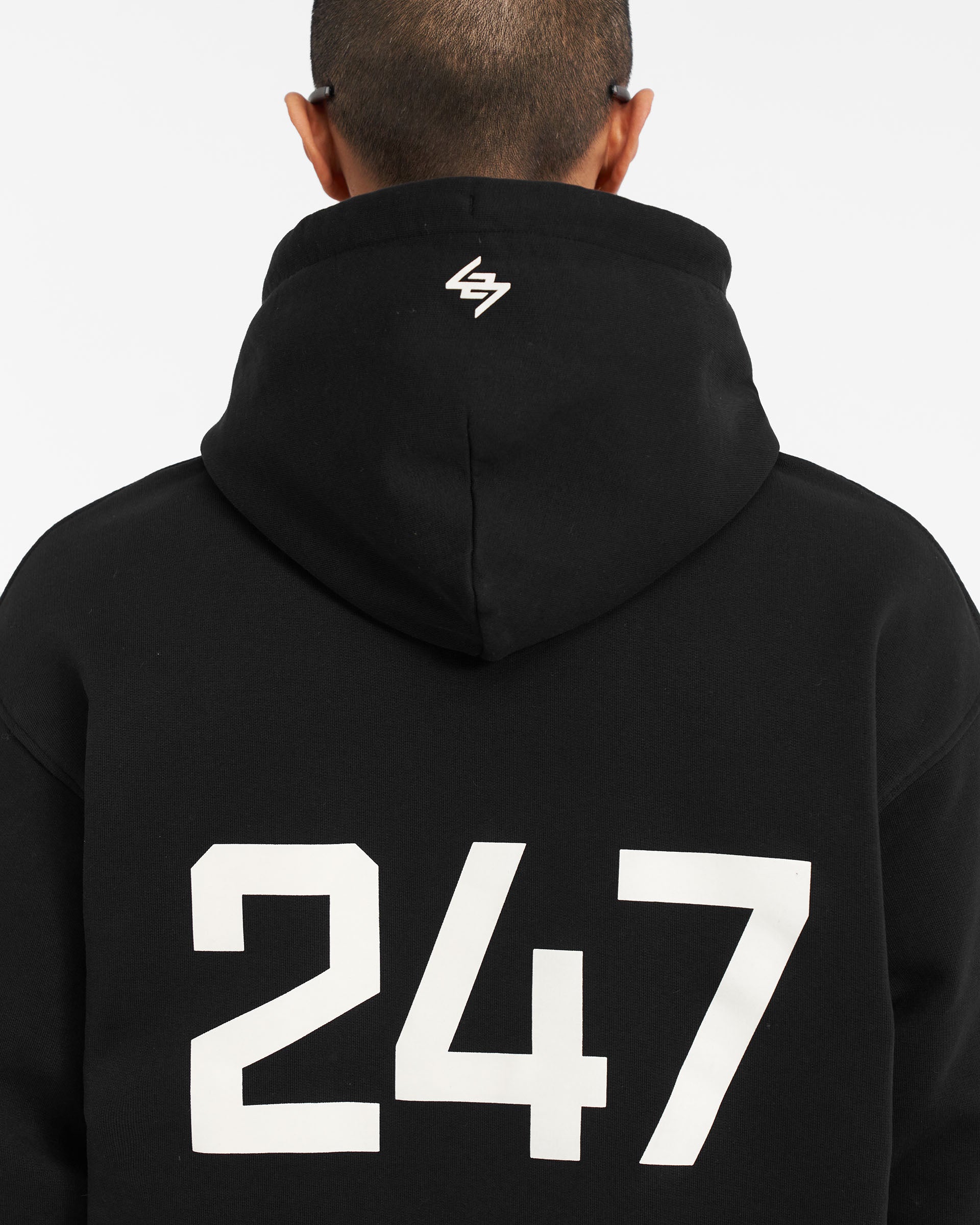 Black Oversized Gym Hoodie 247 REPRESENT