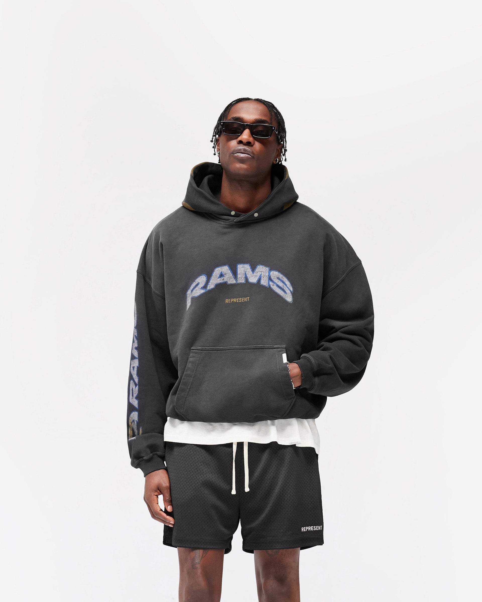 Los Angeles Rams x Represent Hoodie - Stained Black