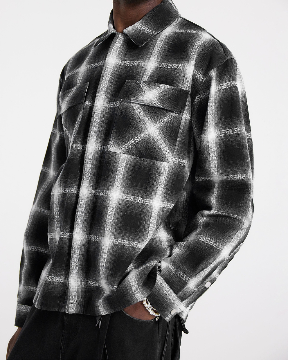 Logo Flannel Shirt - Black