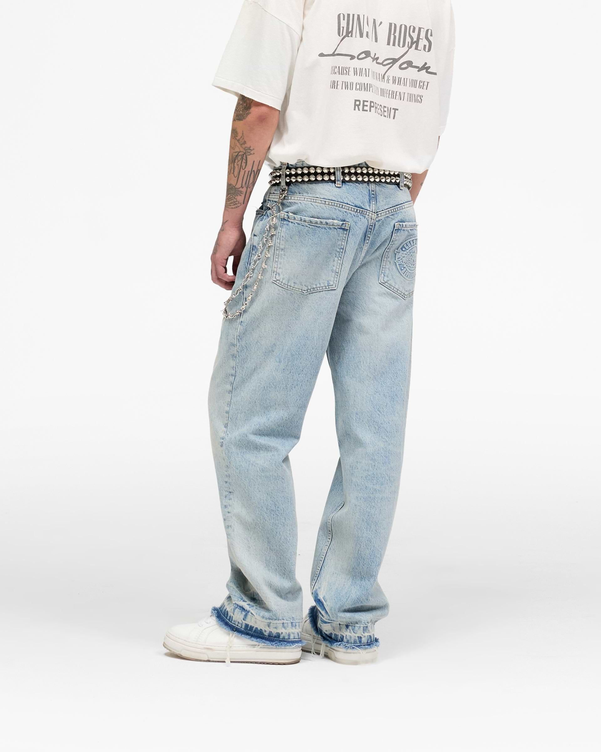 Represent X Guns N' Roses Denim Jeans - Light Vintage Blue