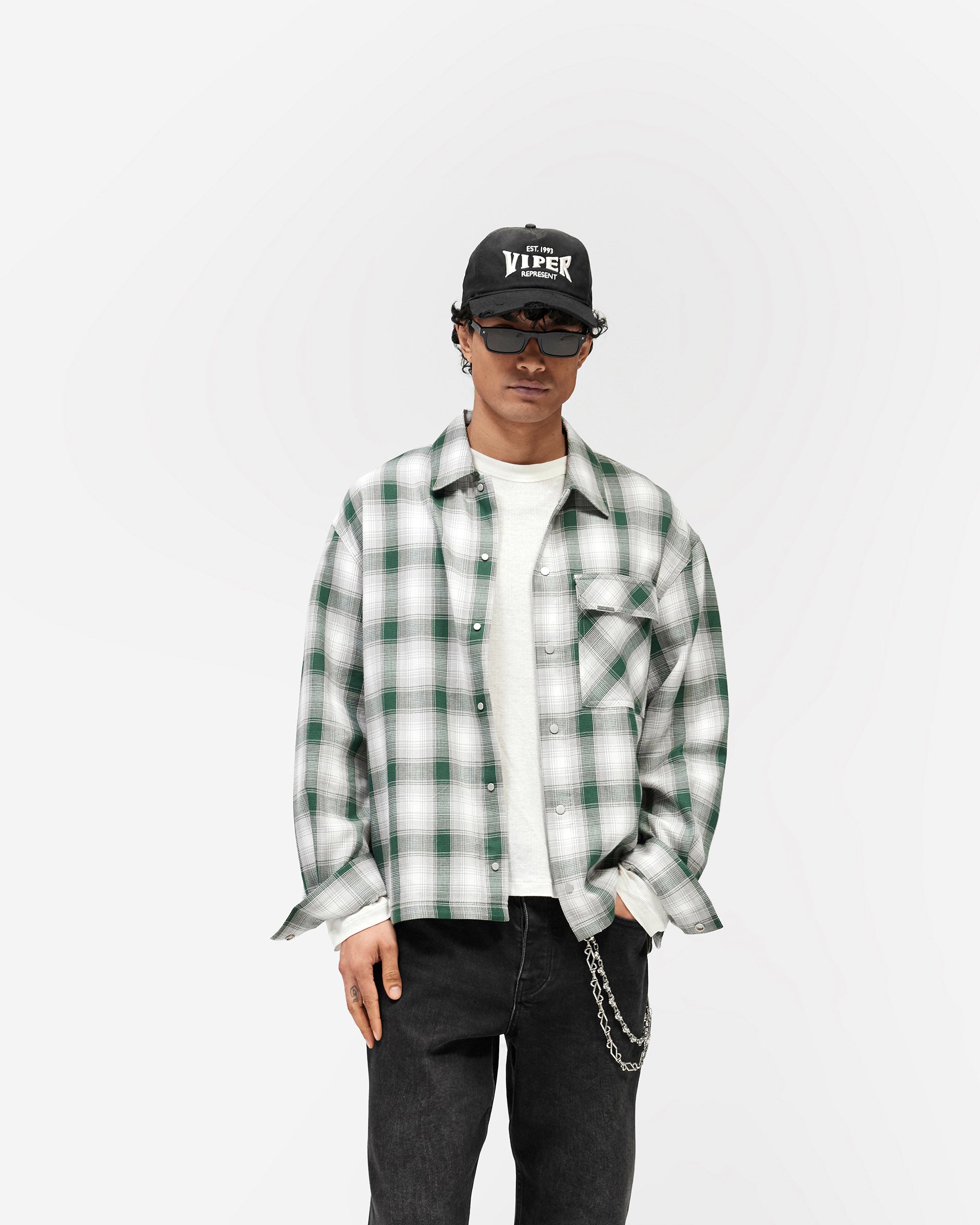 Waffle Flannel - Dark Green