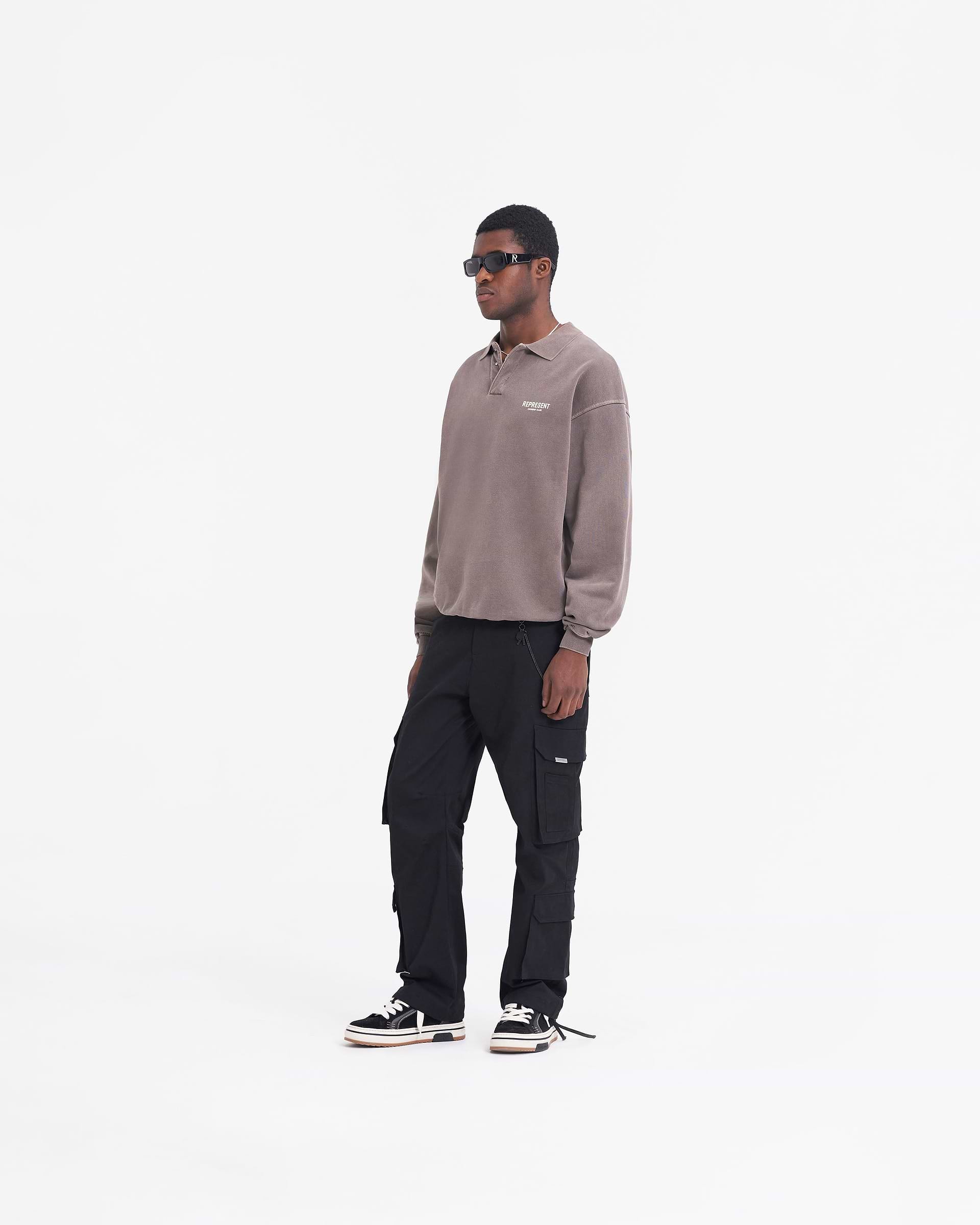 Owners' Club Long Sleeve Polo Sweater | Fog | REPRESENT CLO