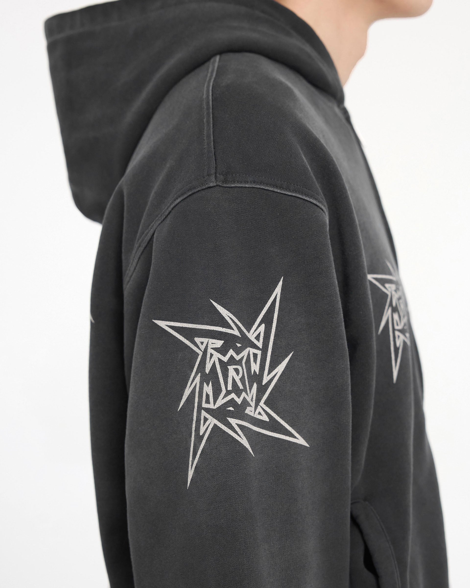 Metallica Local Crew Zip Hoodie | Stained Black | REPRESENT