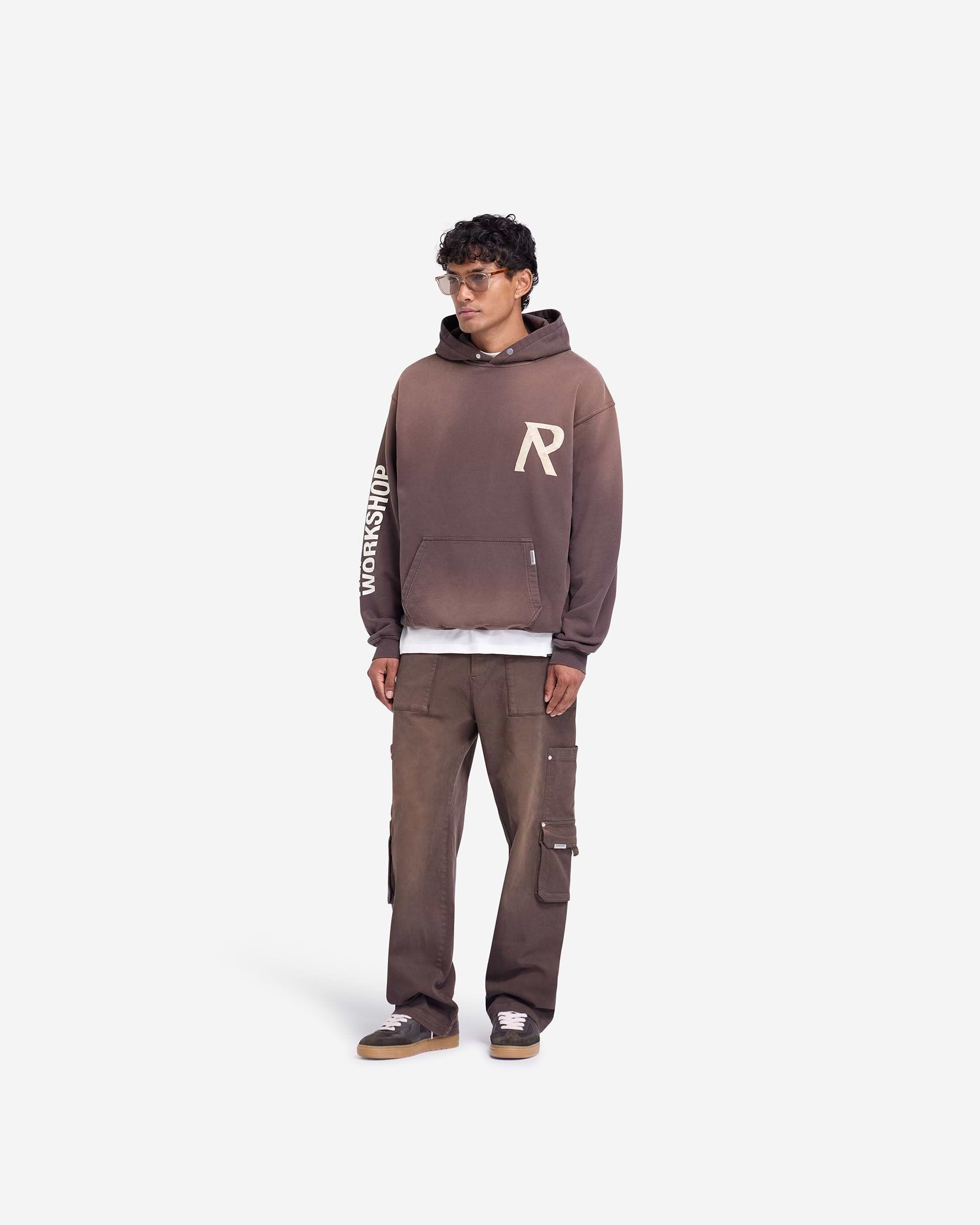 Masking Tape Initial Hoodie - Cedar | REPRESENT