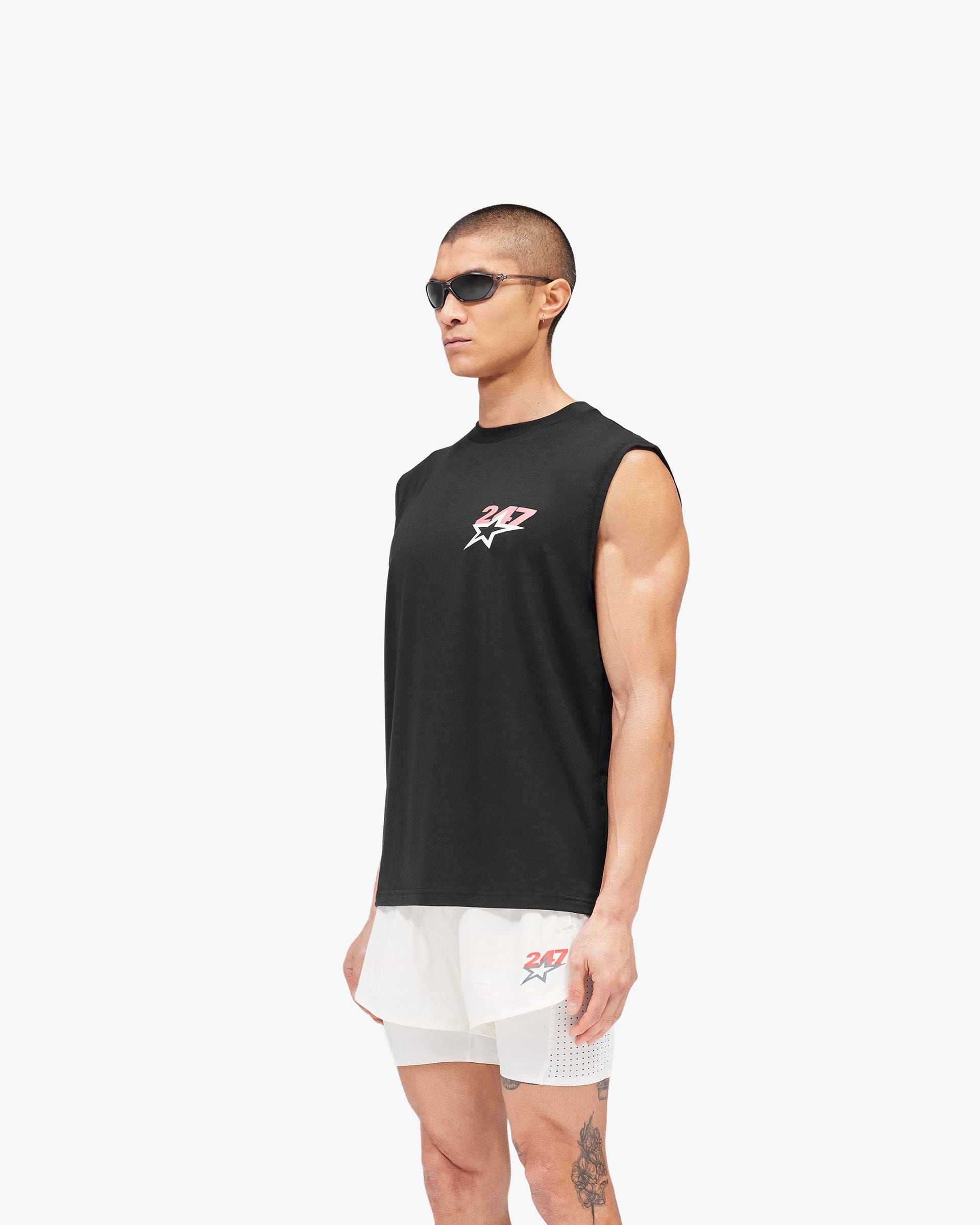 Black Team 247 Star Oversized Tank | 247 SS26 T-Shirts | REPRESENT
