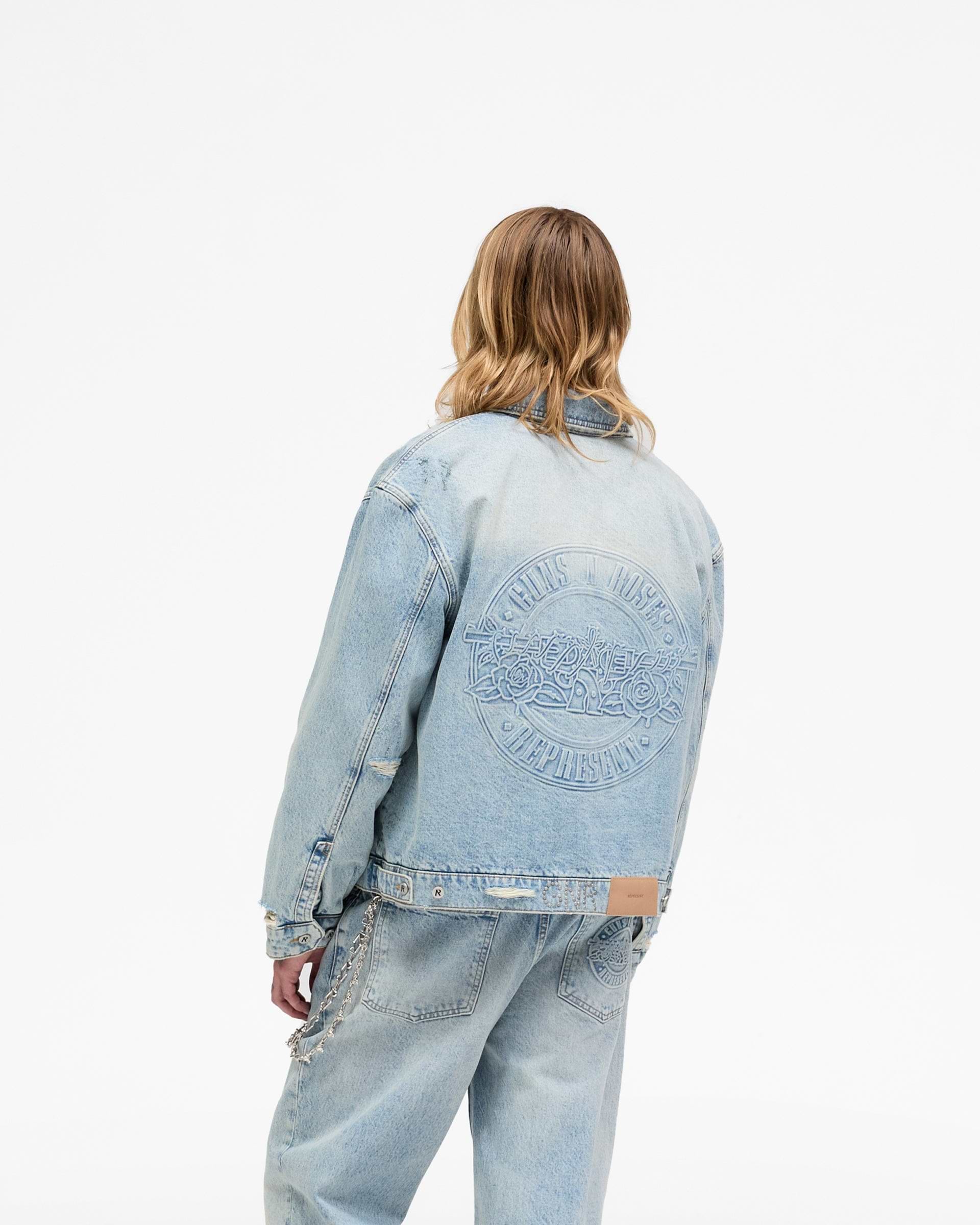 Represent X Guns N' Roses Denim Jacket - Light Vintage Blue