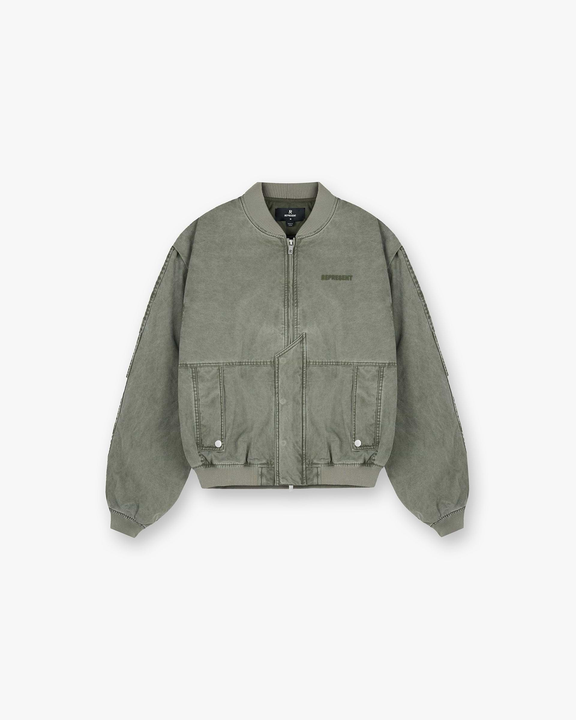 Inset Sleeve Bomber - Khaki