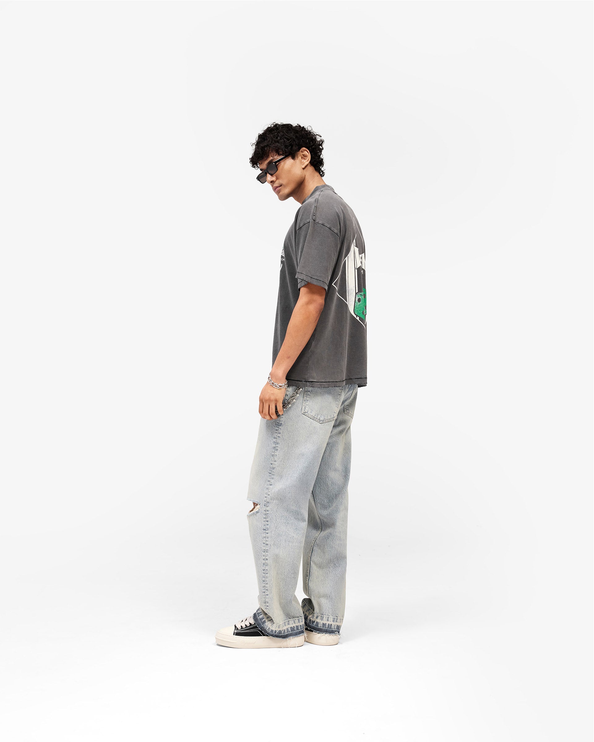 Viper Room Dice T-Shirt Vintage Grey | Oversized Cotton Tee