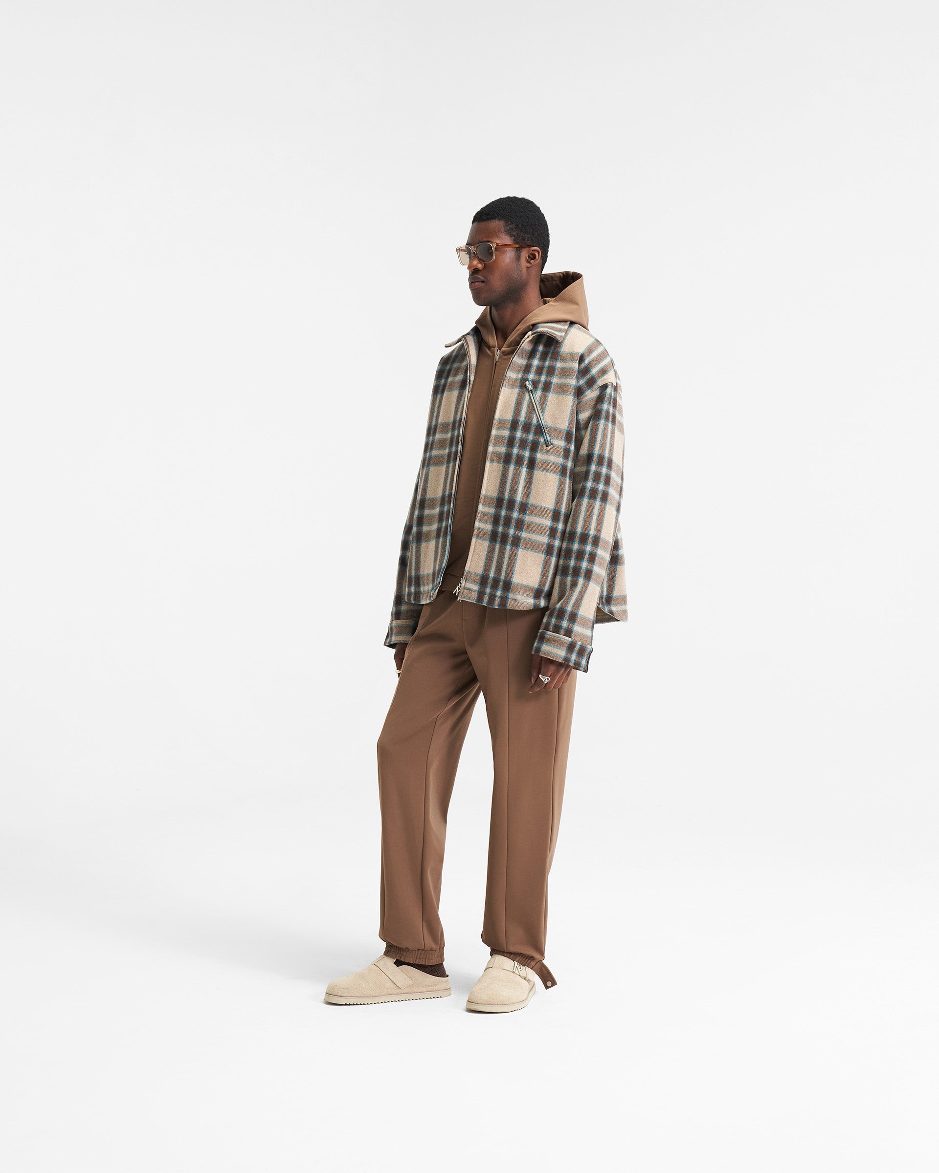 Heavy Zip Overshirt - Brown Check