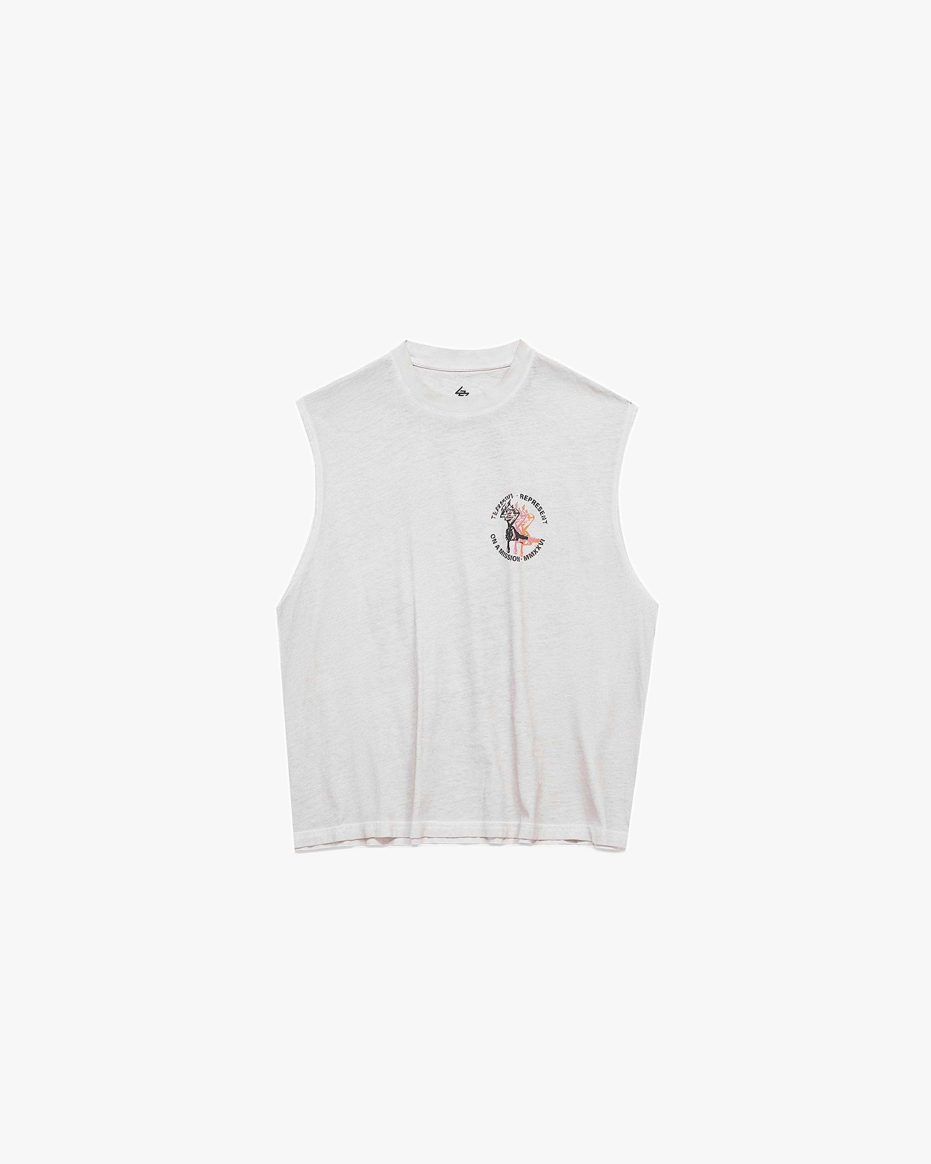 Bleach White 247 Torch Crop Tank | 247 SS26 T-Shirts | REPRESENT