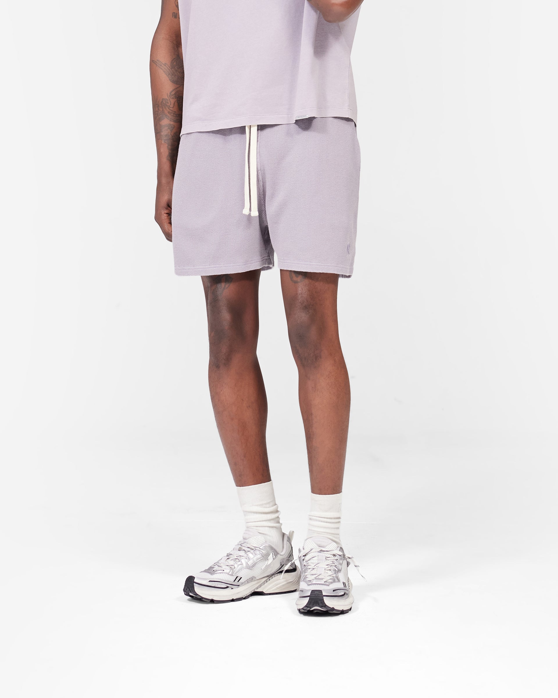 Initial Waffle Shorts- Mist