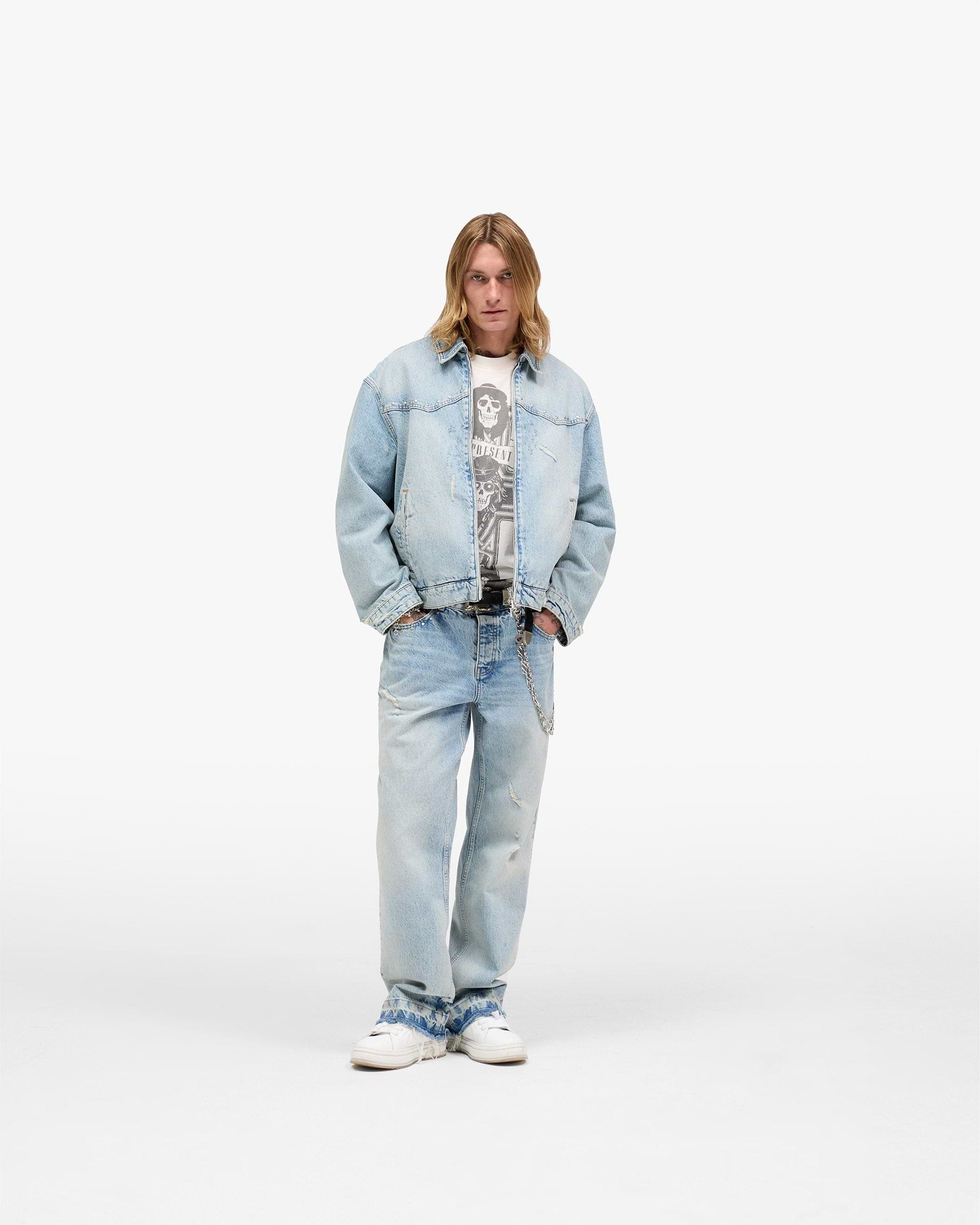 Represent X Guns N' Roses Denim Jacket - Light Vintage Blue