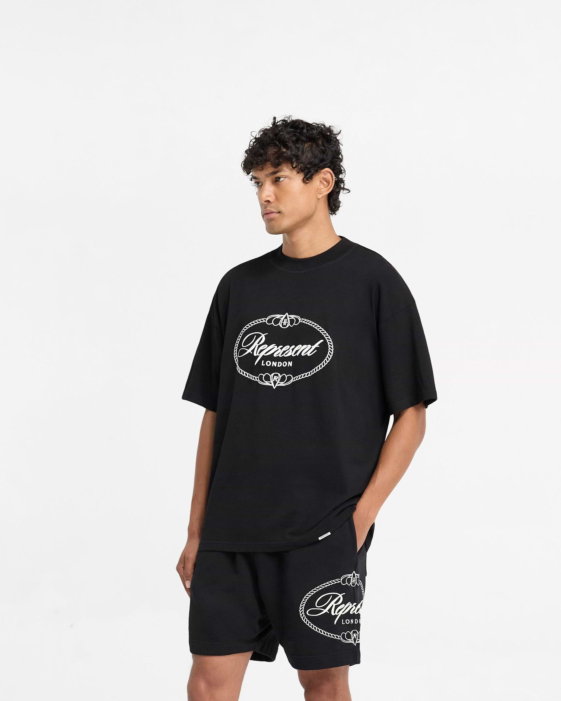 Represent X Harrods Crest T-Shirt - Jet Black