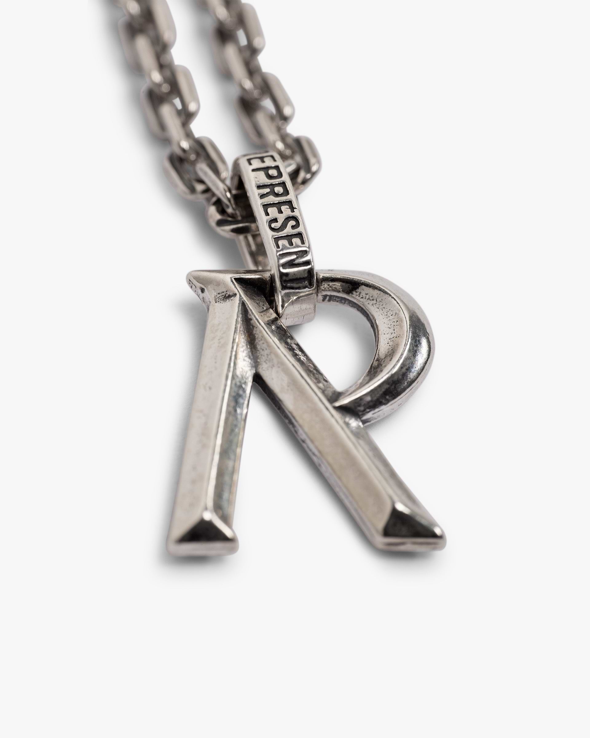 R Pendant Necklace - Silver