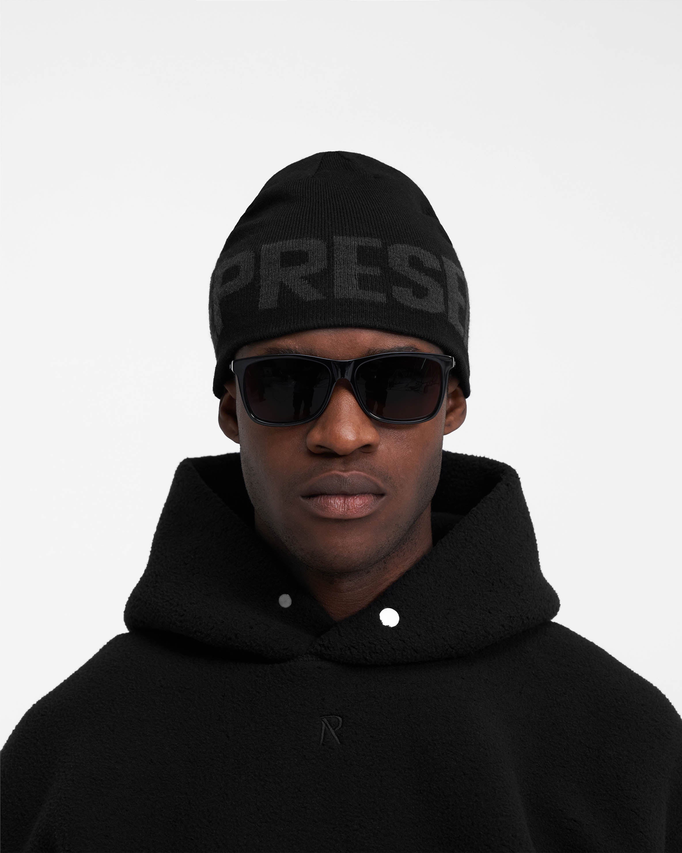 Represent Jacquard Beanie - Black