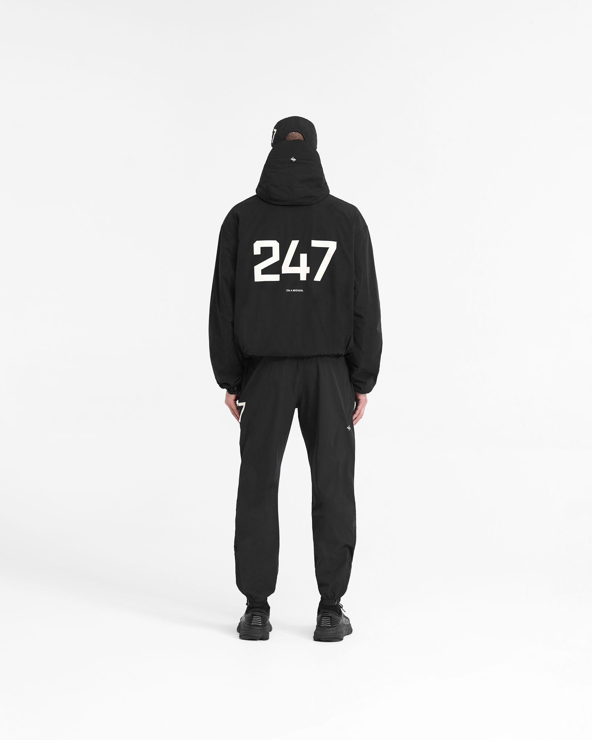 Black Hooded Running Jacket 247 REPRESENT - Main Image