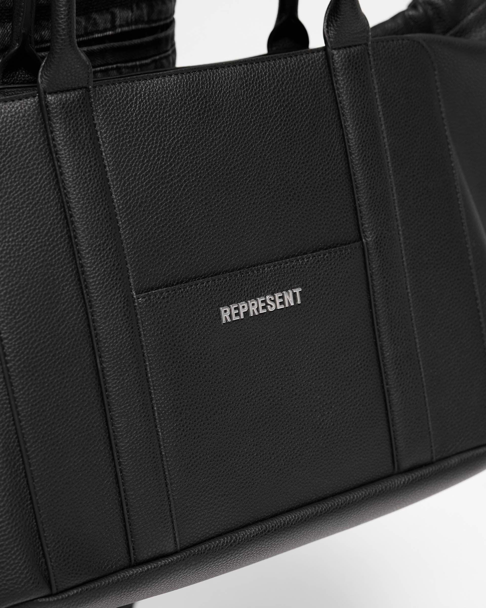 Faux Leather Holdall - Jet Black