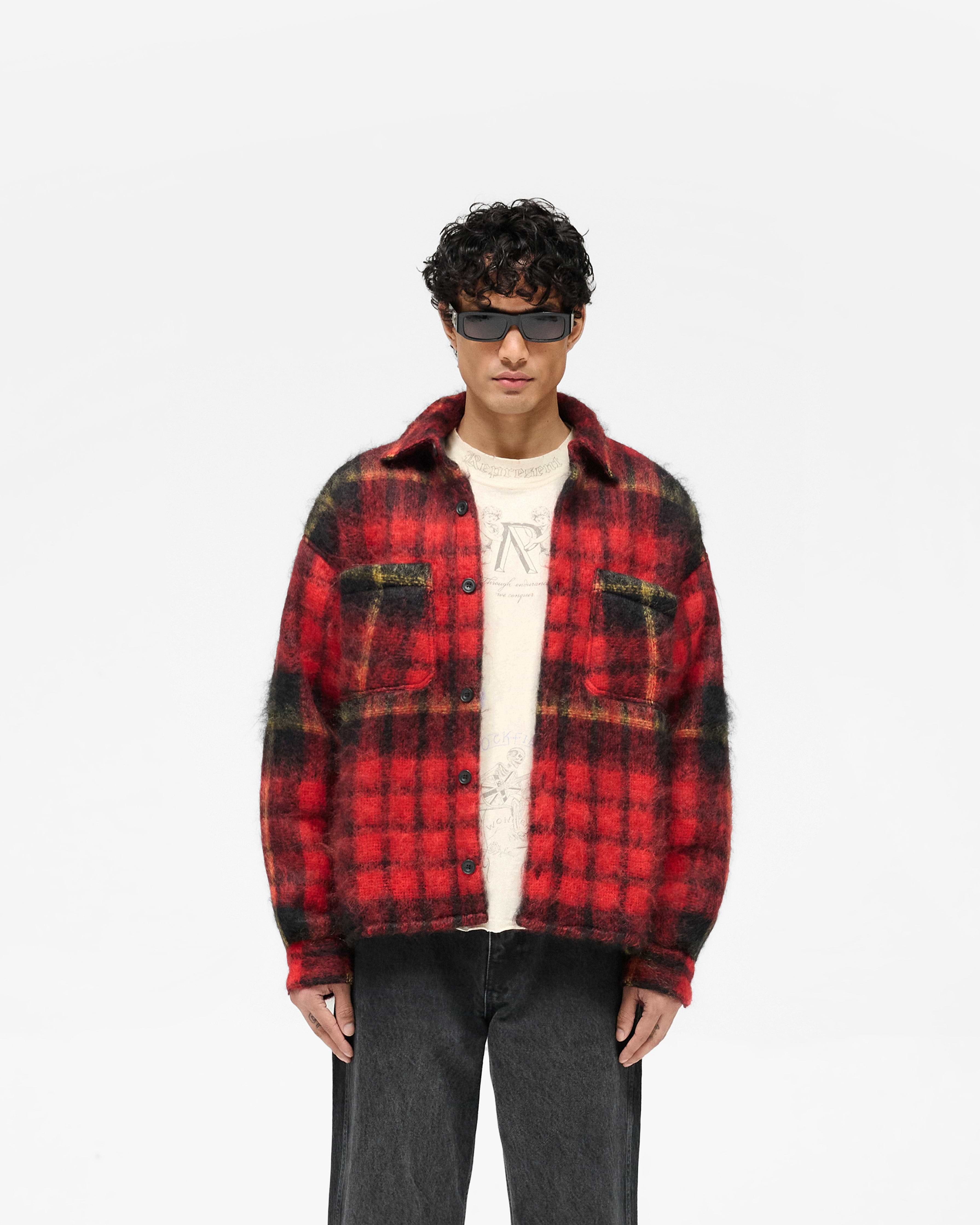 Red Check Mohair Overshirt | Jackets & Outwear | REPRESENT