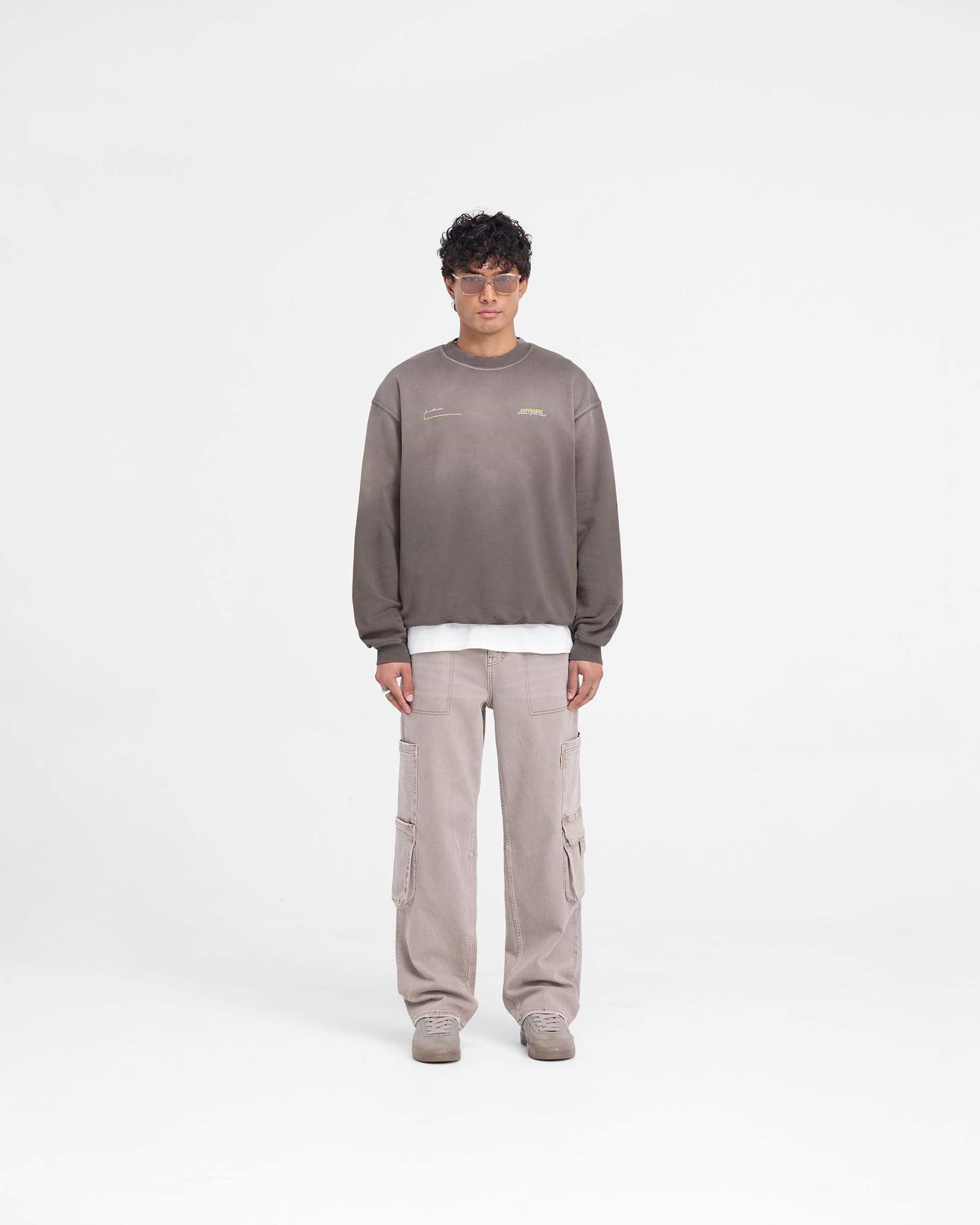 スウェット・トレーナー REPRESENT Patron of the club washed cotton sweatshirt Grigio Washed Olive Sweater | Patron of the Club | REPRESENT