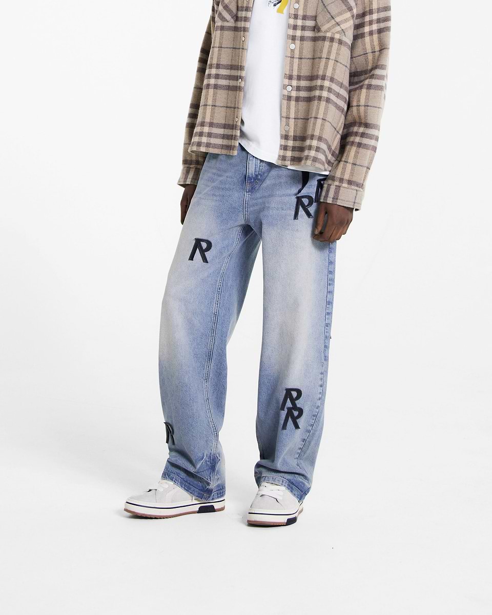 Represent R3 Monogram Baggy Denim Grey - Mens - Jeans Represent