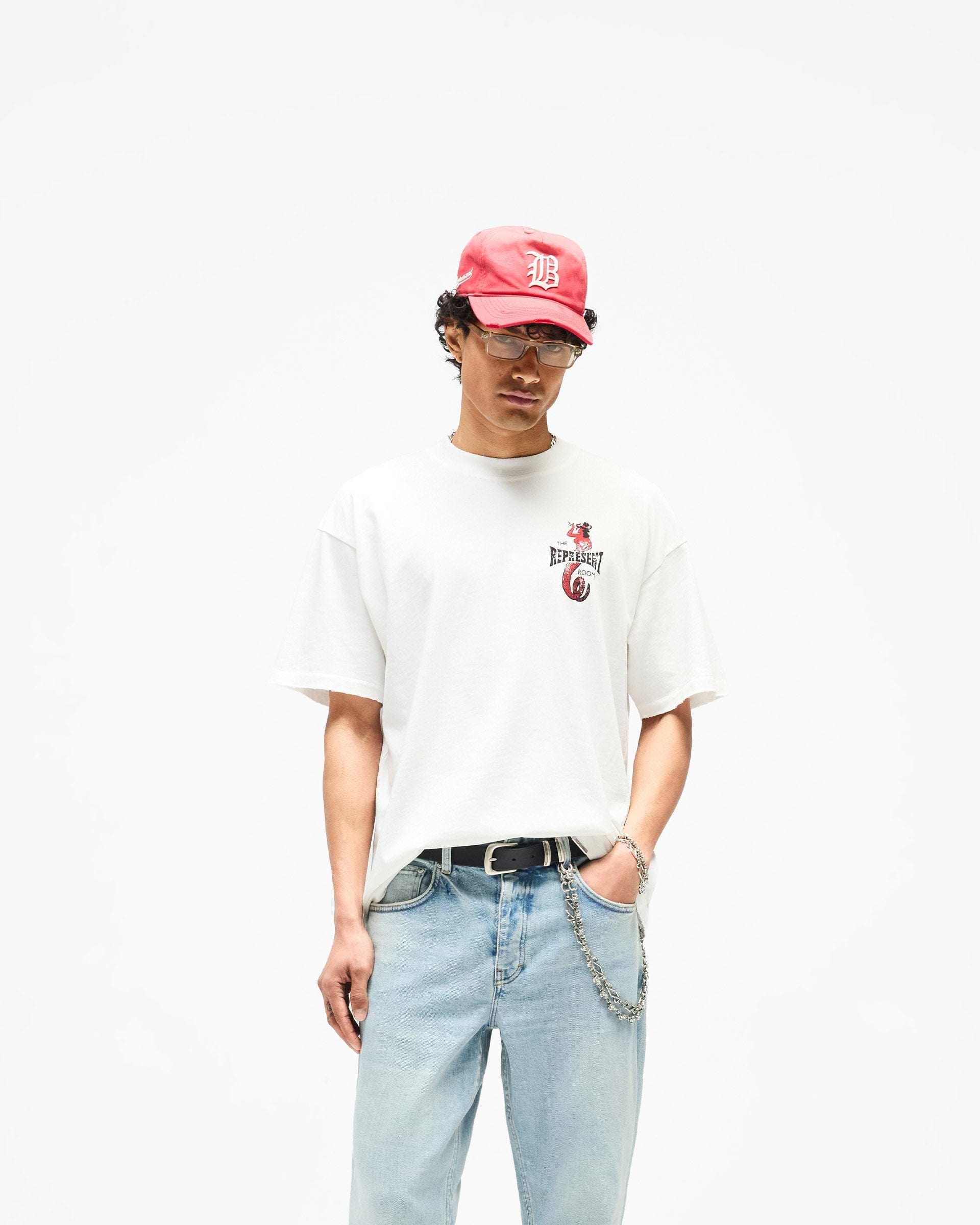 Viper Room Dice T-Shirt Flat White | Oversized Cotton Tee | REPRESENT