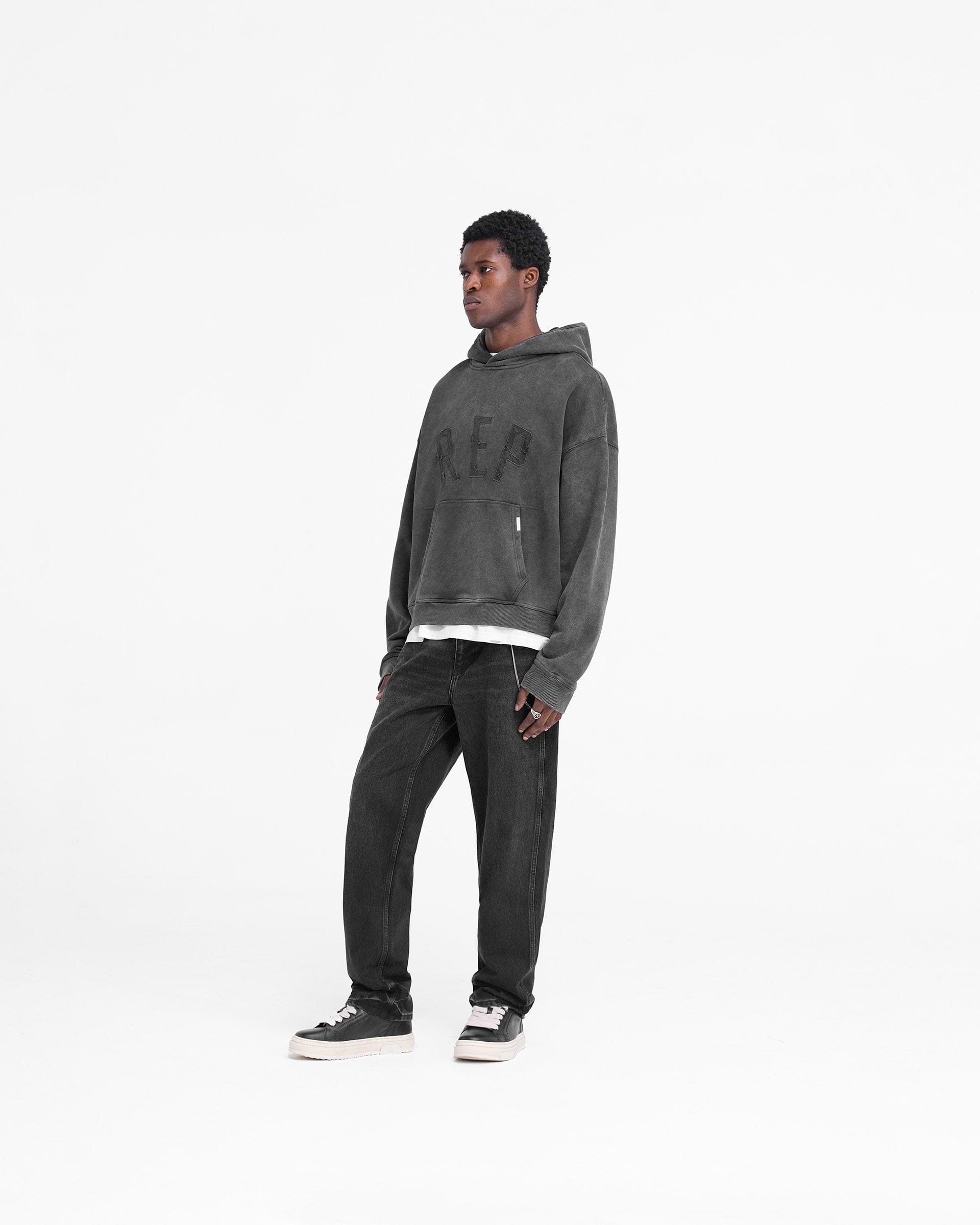 パーカー・フーディ REPRESENT FW24 \"REP APPLIQUE\" SWEATSHIRT (MLM4256 003) REPRESENT CLO Rep Applique Men's Hoodie Black MLM4256-003