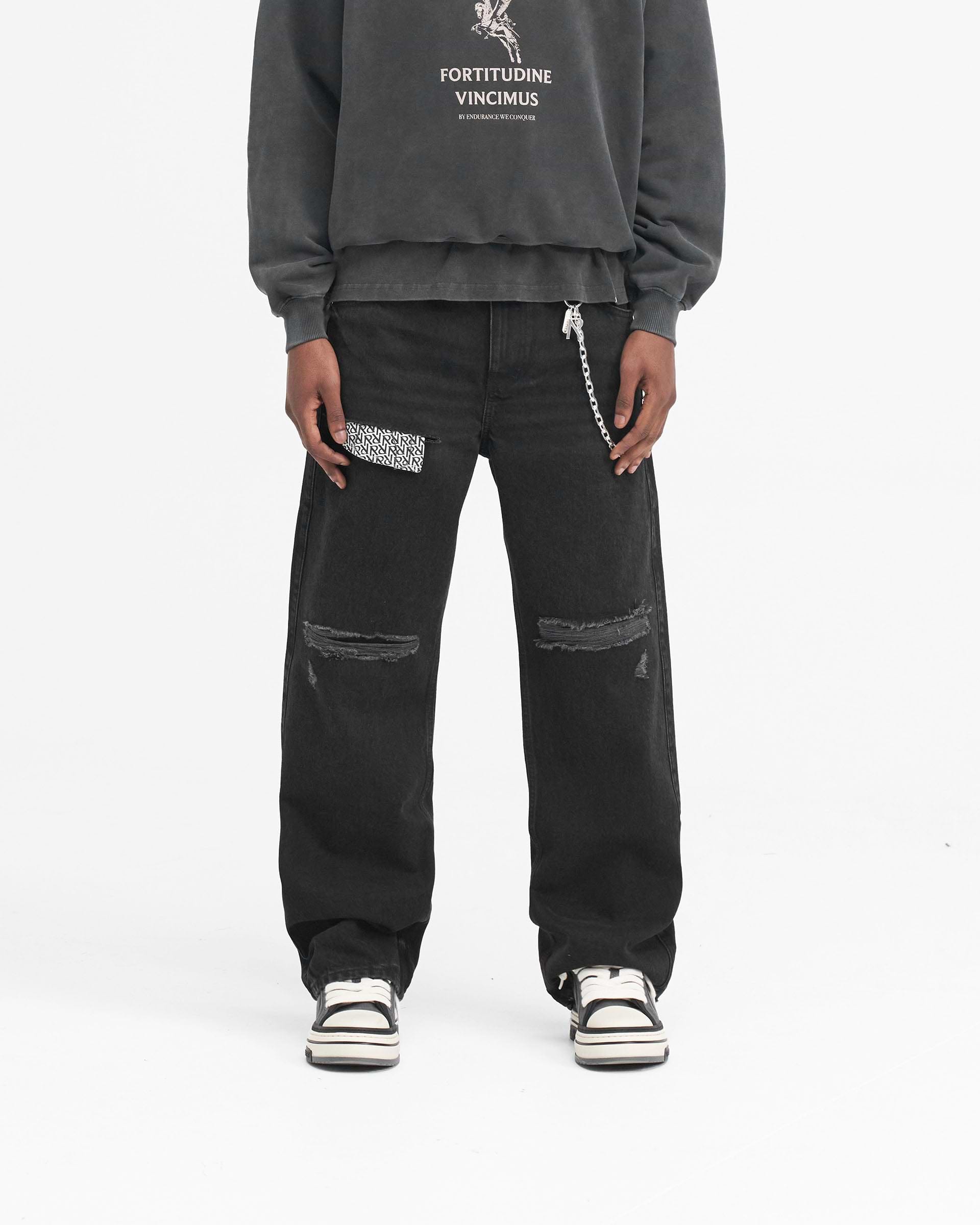 R3D Destroyer Baggy Denim Black REPRESENT - Main Image