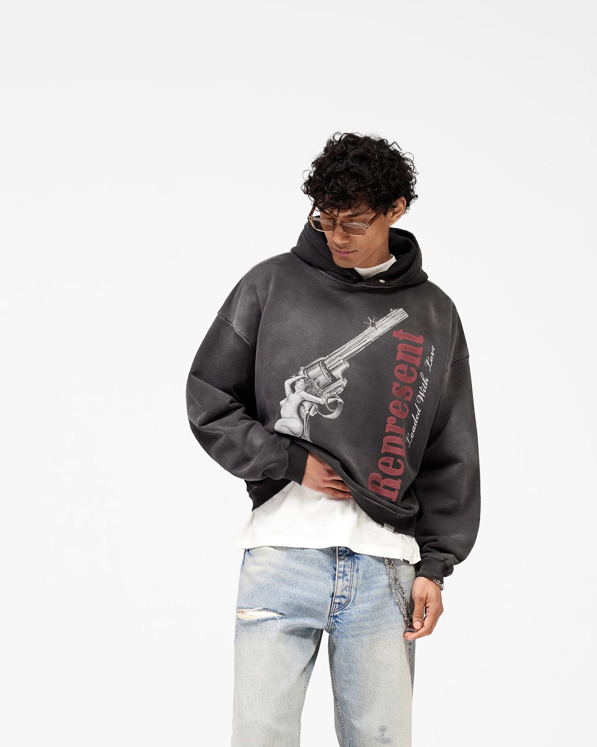 Loaded With Love Hoodie - Stained Black