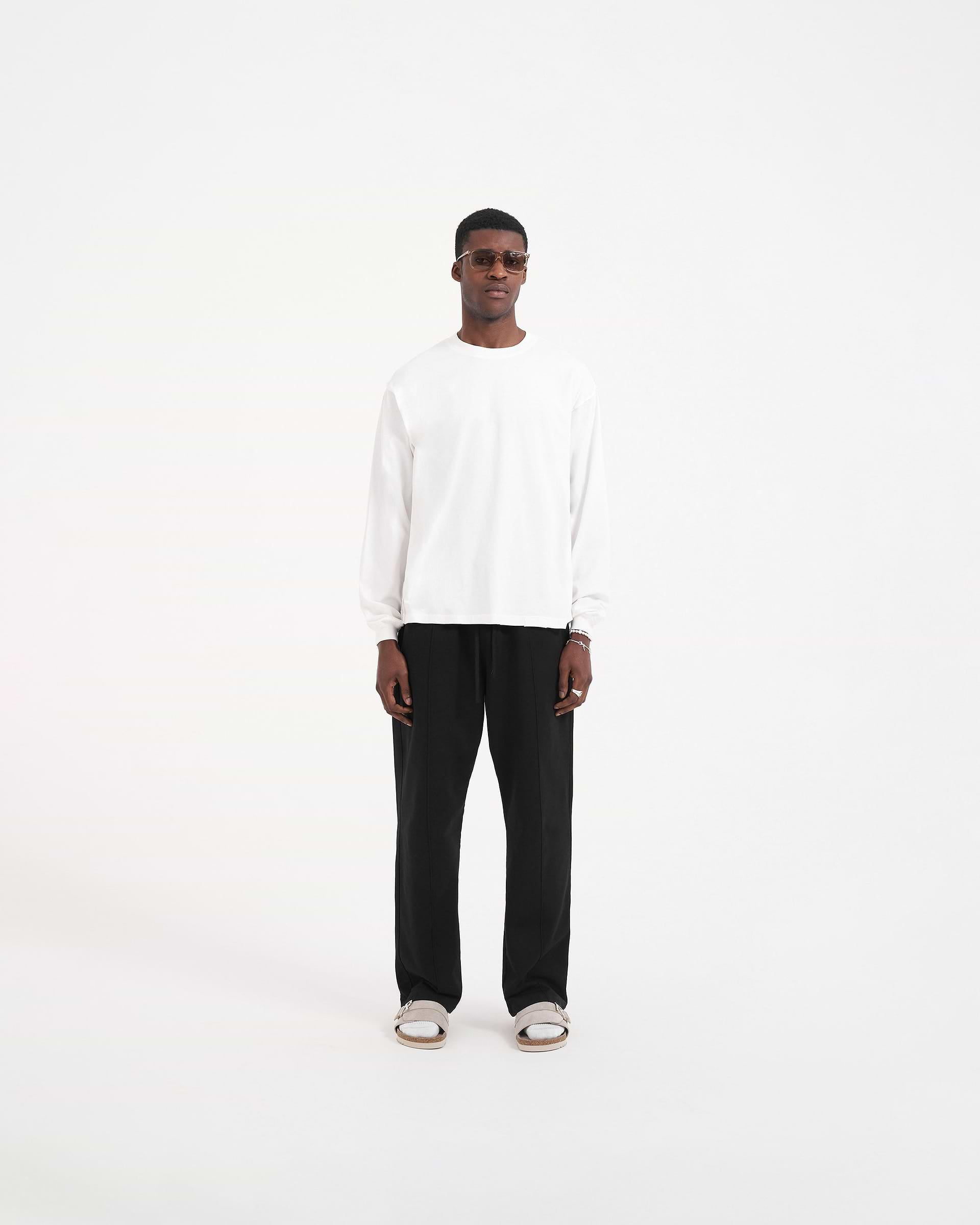 Initial Long Sleeve T-Shirt - Flat White