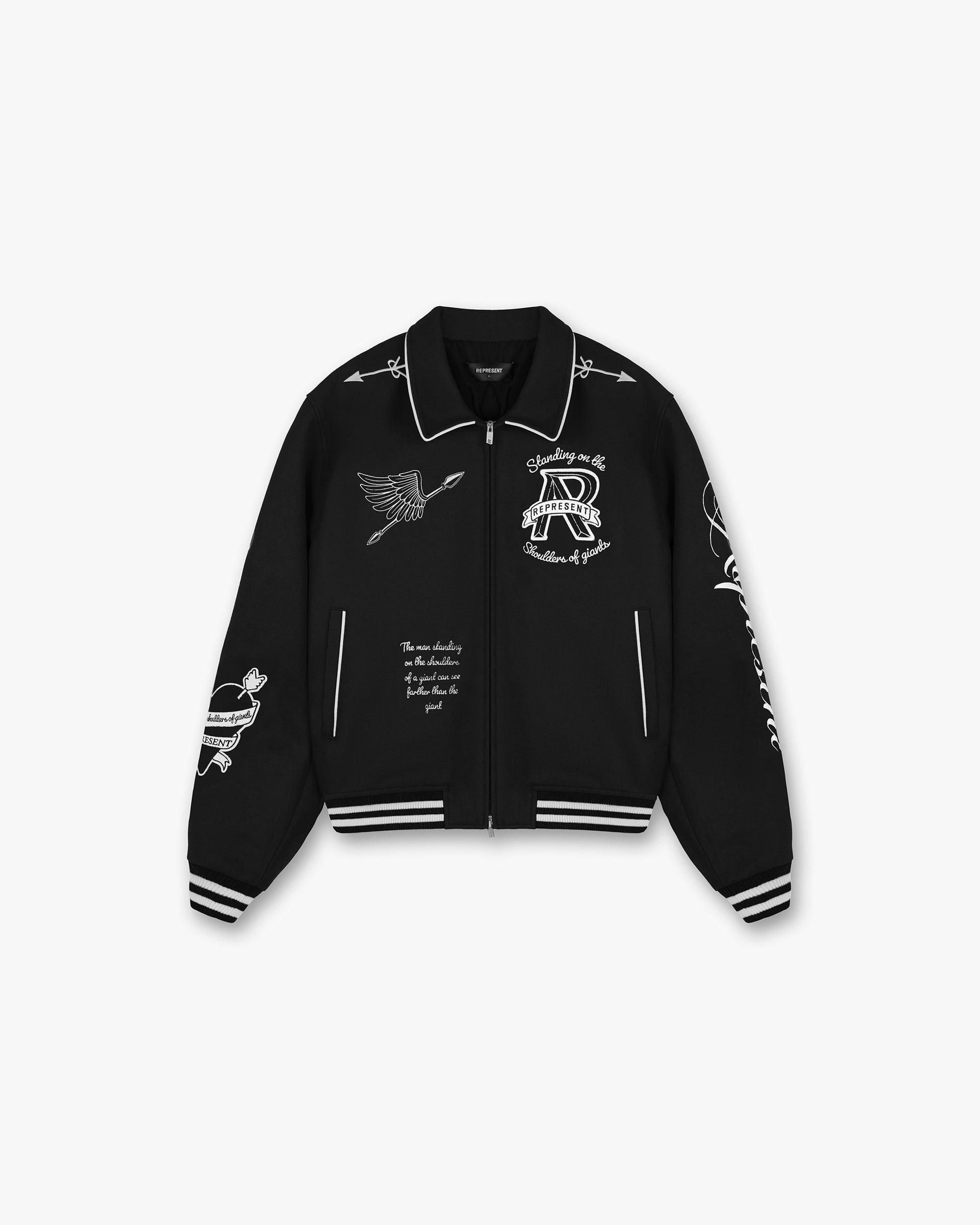 Cherub Wool Varsity Jacket - Jet Black