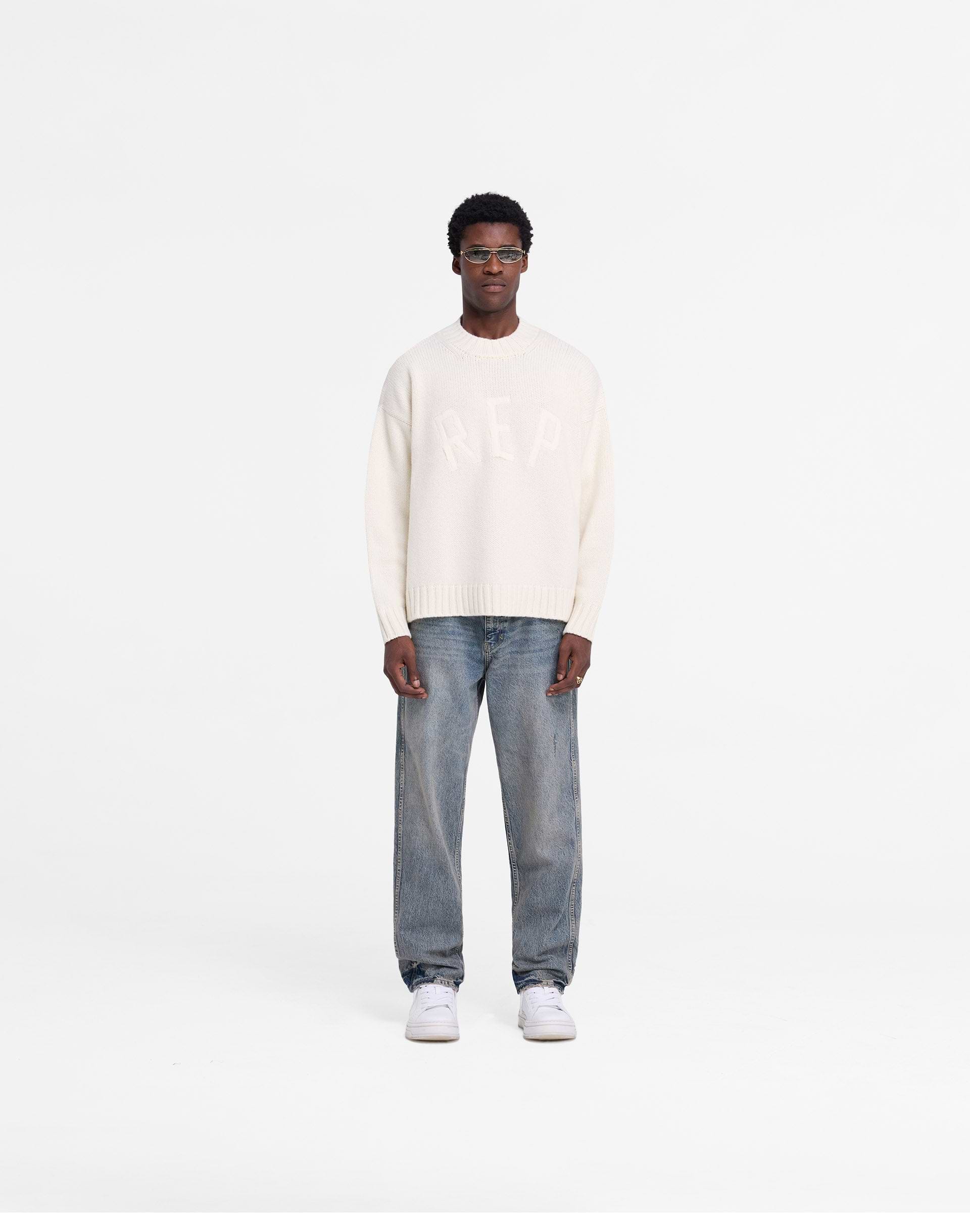 Rep Knit Jumper | Oat | REPRESENT Rep Knit Jumper | Oat | REPRESENT