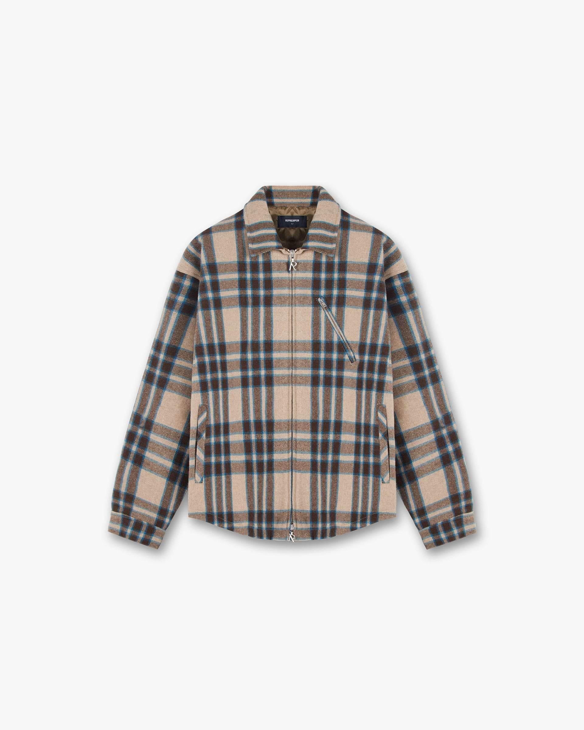 Heavy Zip Shirt Brown Check REPRESENT CLO