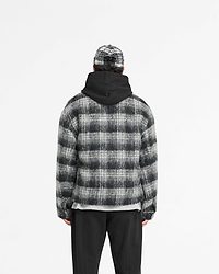 Flannel Check Overshirt - Jet Black