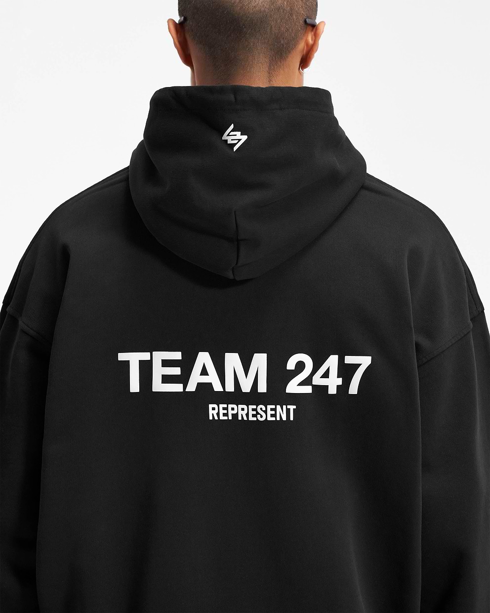 Team 247 Oversized Hoodie | Black | REPRESENT CLO