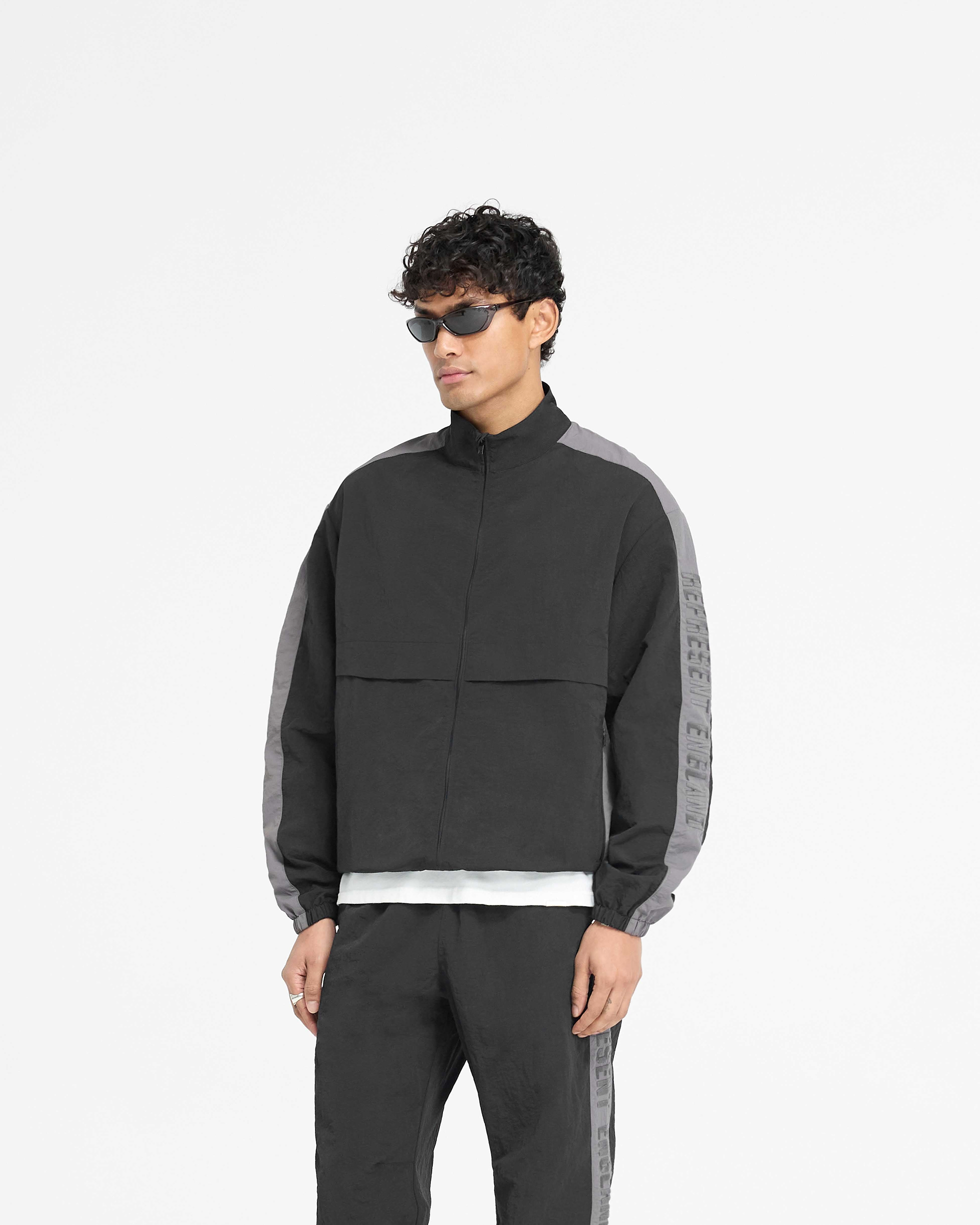 Nylon Track Jacket - Black