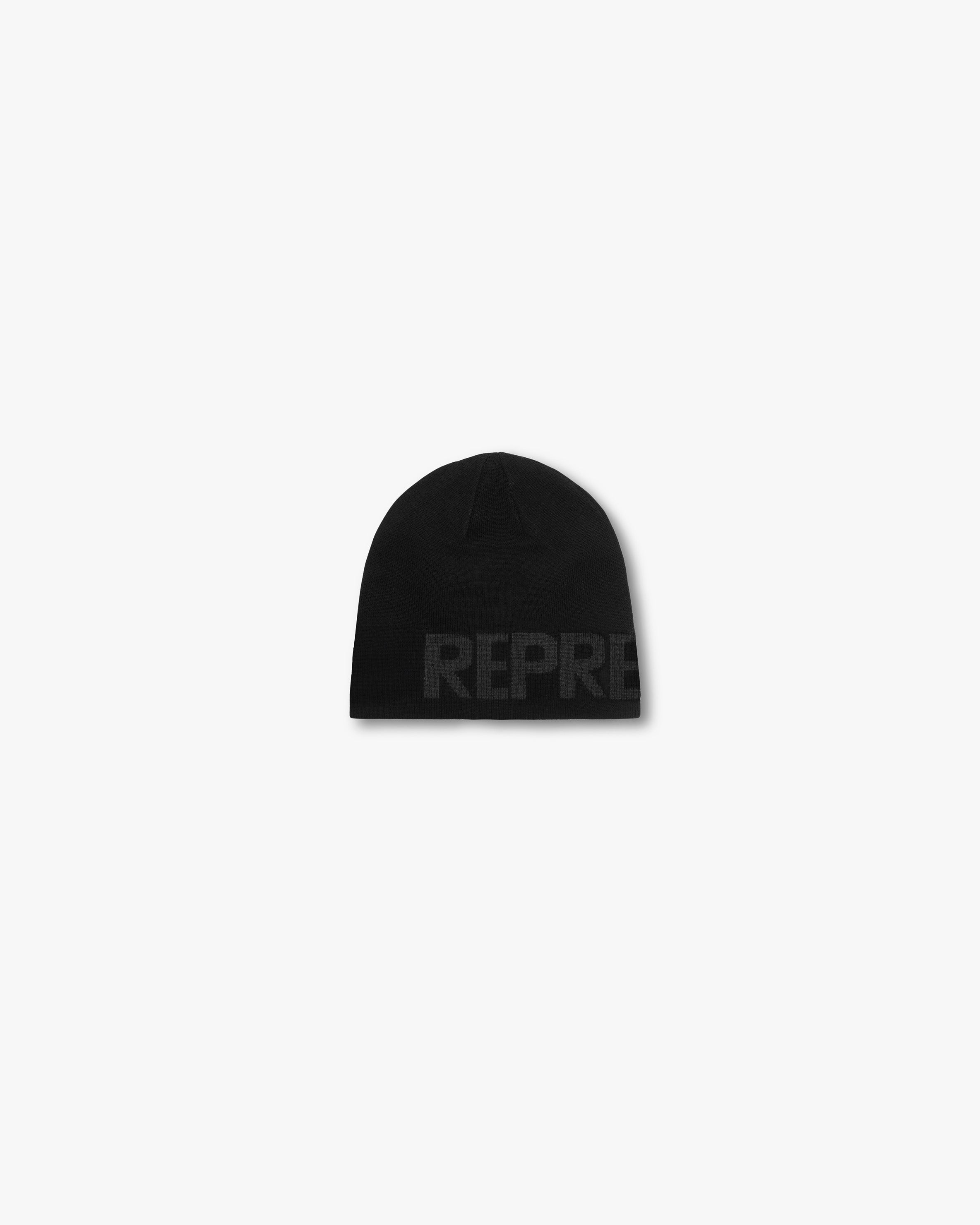 Represent Jacquard Beanie | Black | REPRESENT CLO