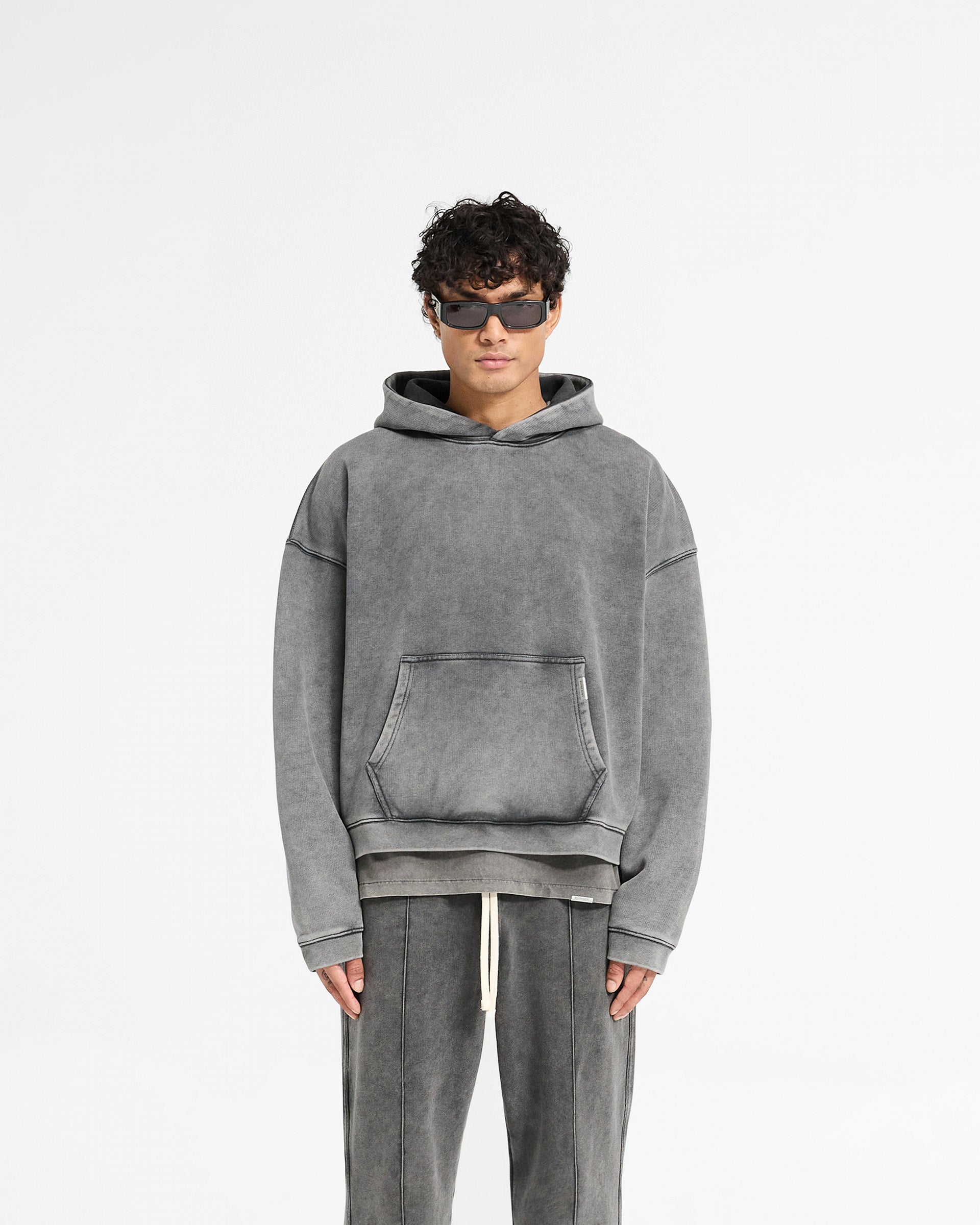 Initial Boxy Hoodie - Vintage Grey