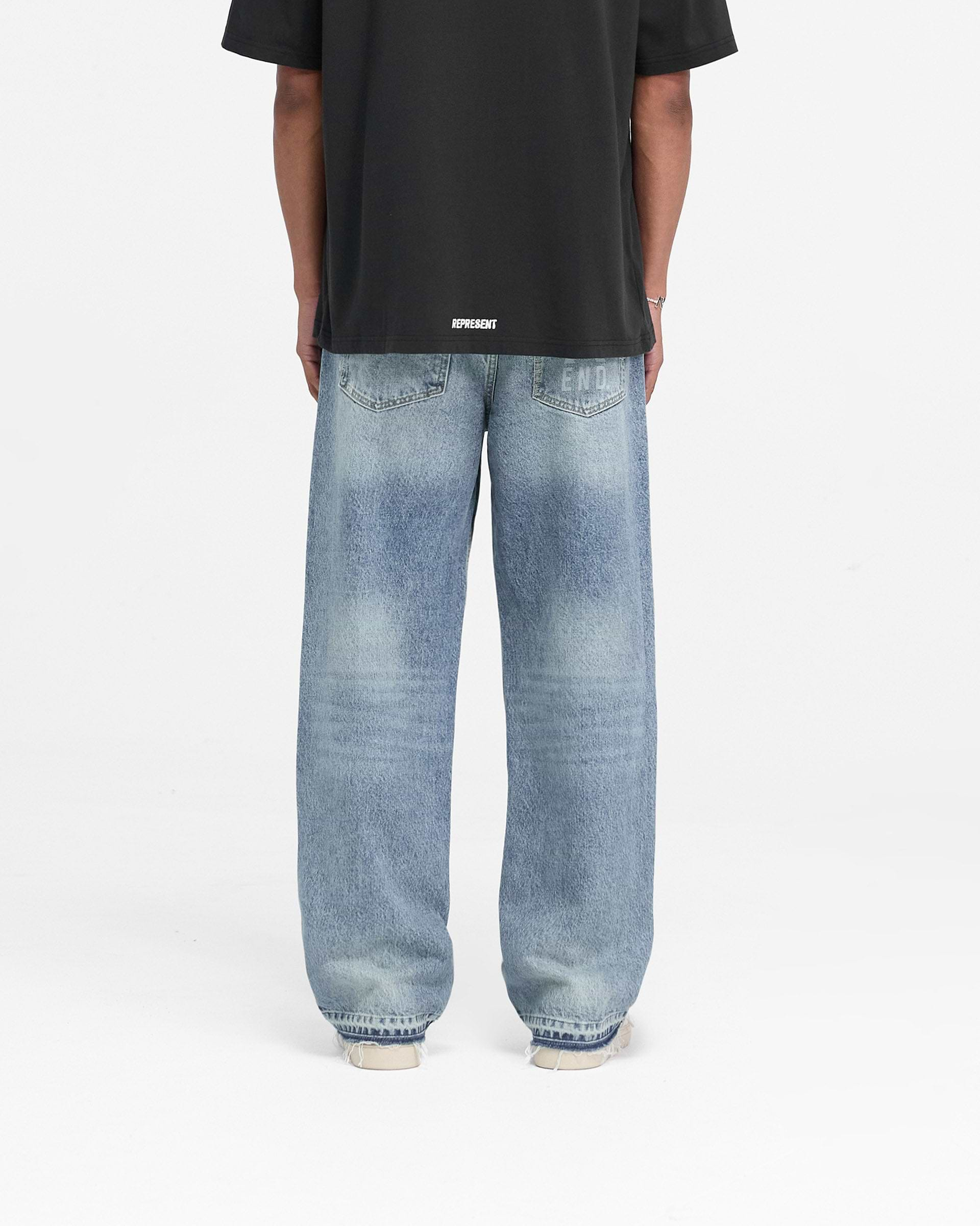 Represent X End R3 Baggy Destroyer Denim - Mechanical Blue