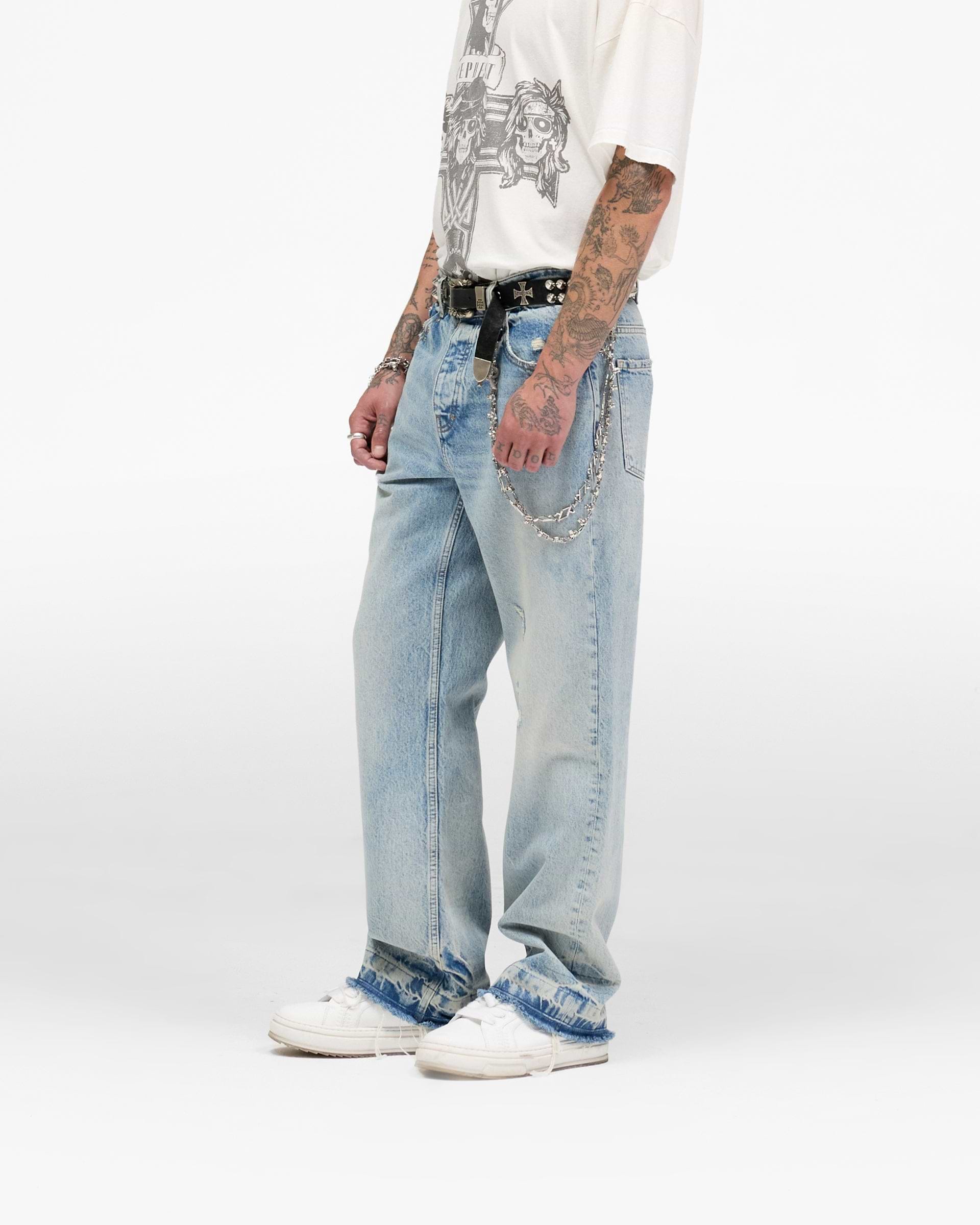 Represent X Guns N' Roses Denim Jeans - Light Vintage Blue