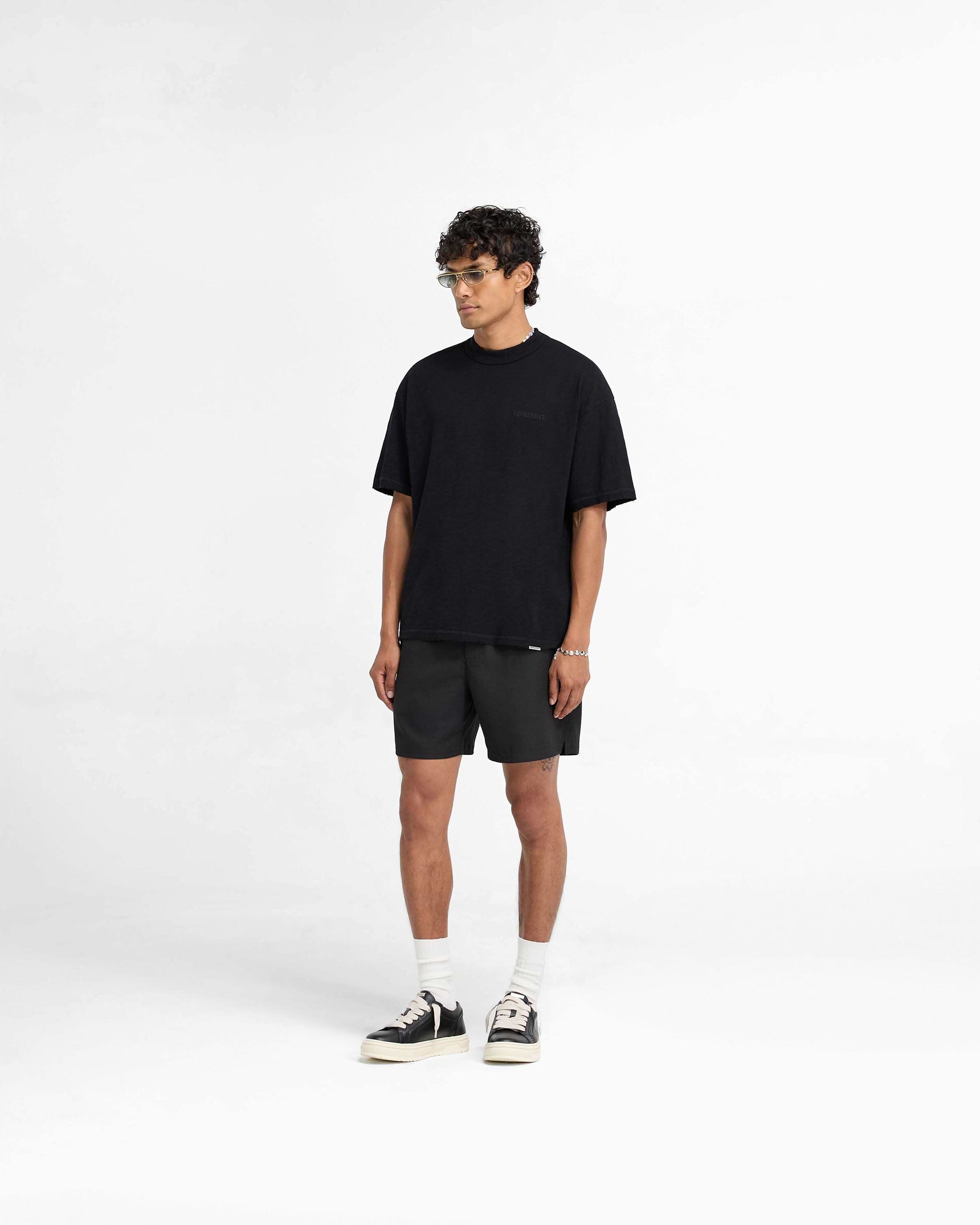 ★LMOOD★ W Jane Slub Unik Half Sleeve T-Shirt Black Jet Black Slub T-Shirt | REPRESENT