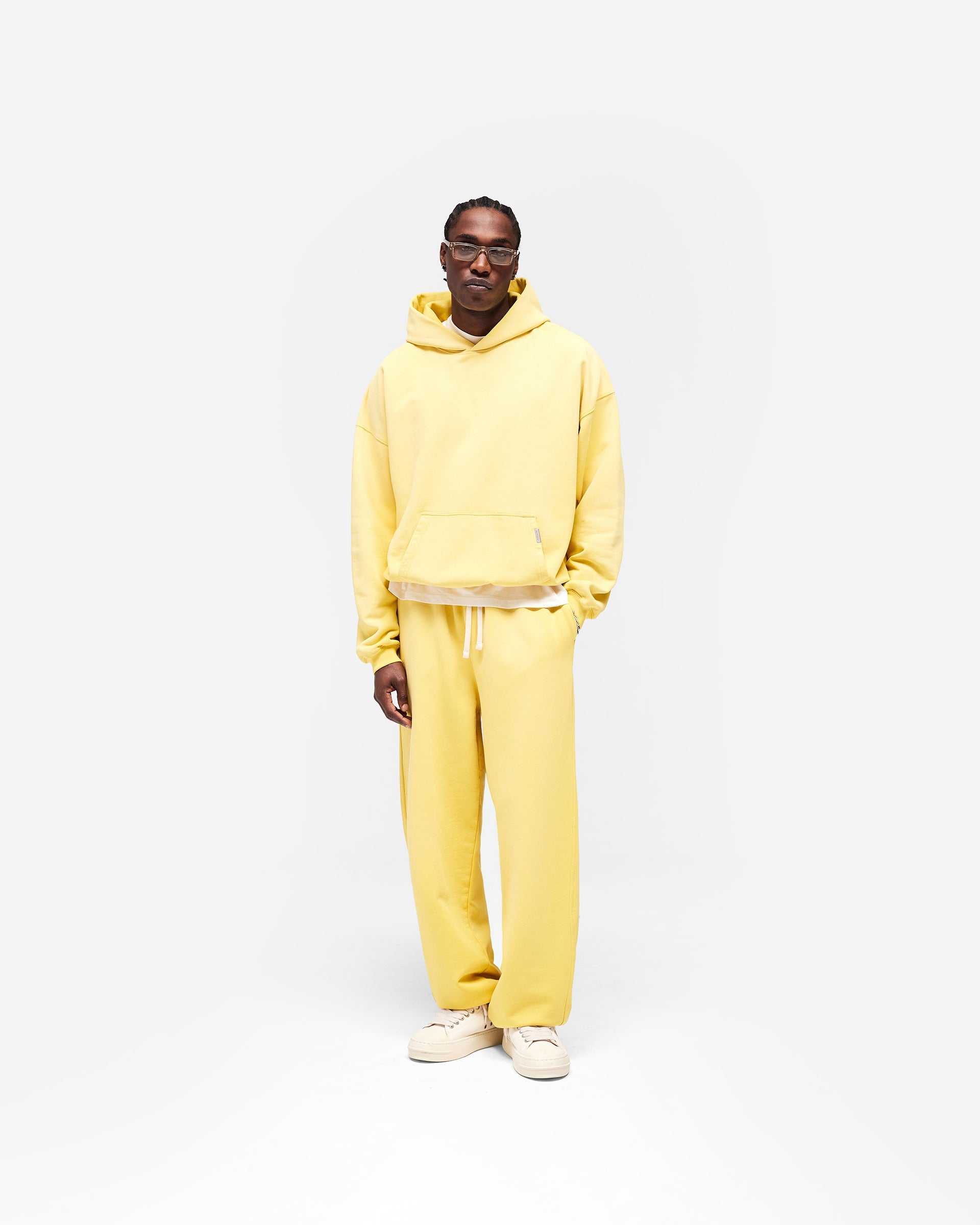 Initial Wide Leg Cuffed Sweatpant - Canary Yellow