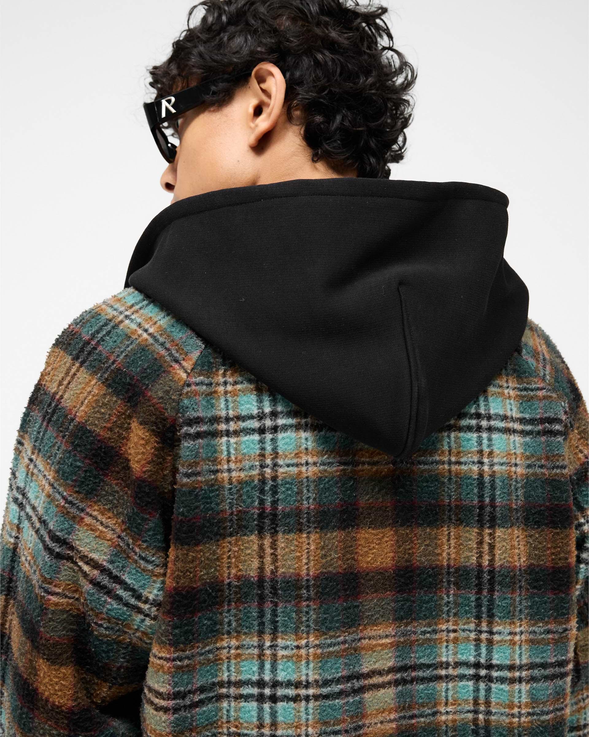 【KOOLOSET】Mont hooded checkered shirt Men's Plaid Hooded Blouse | Long Sleeve Hooded Shirt