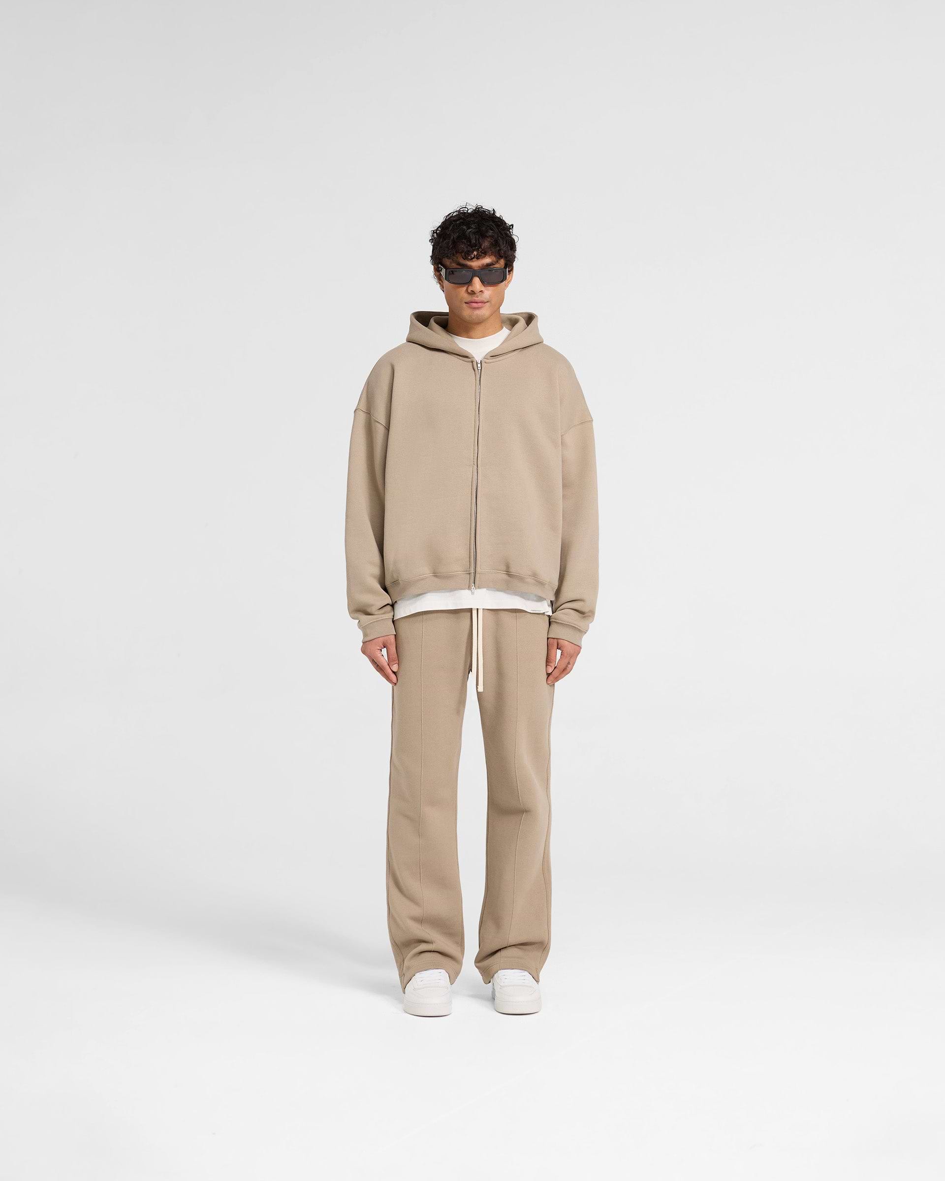 Initial Boxy Oversized Zip Hoodie | Dune | REPRESENT