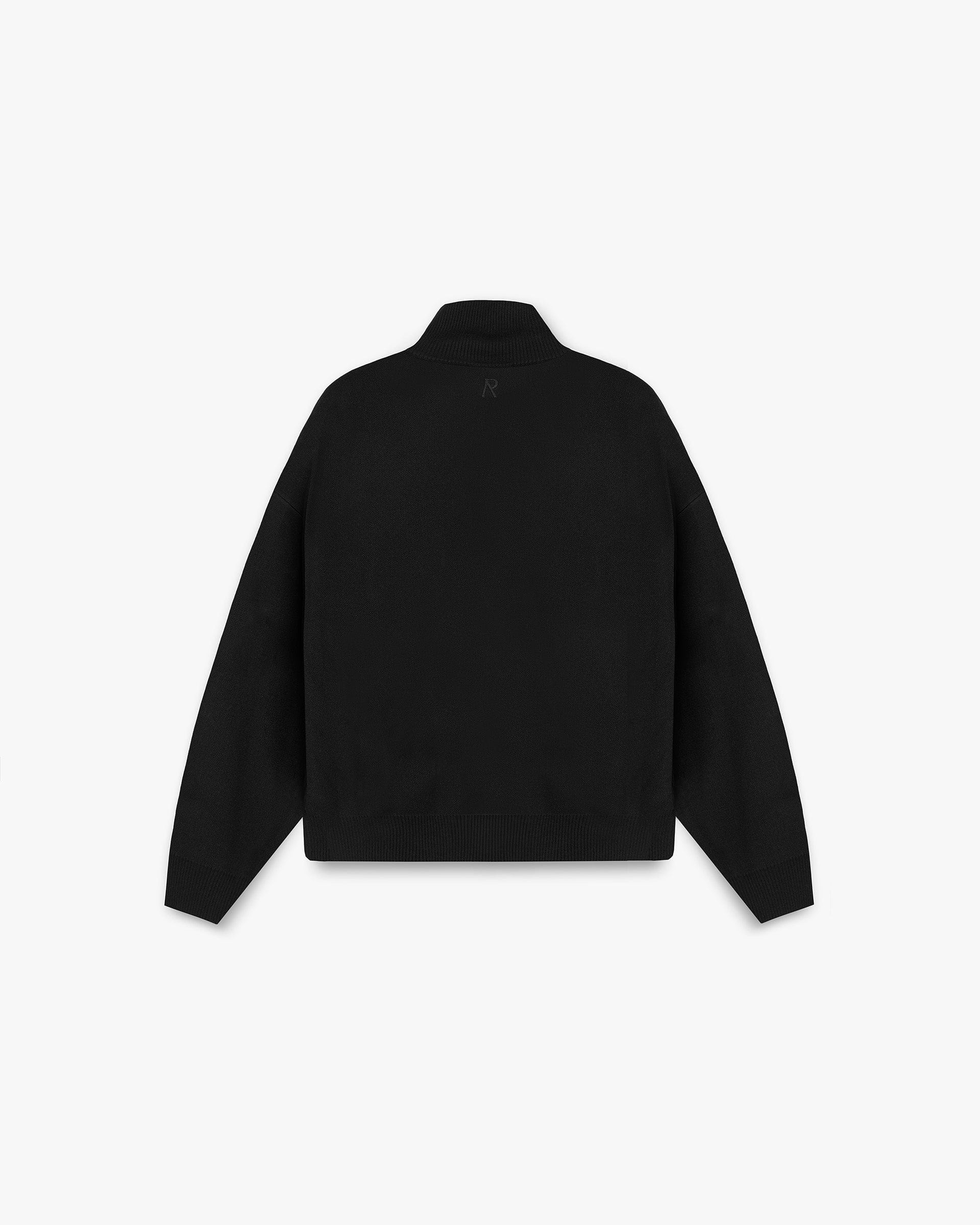 Initial Knitted Track Jacket - Jet Black