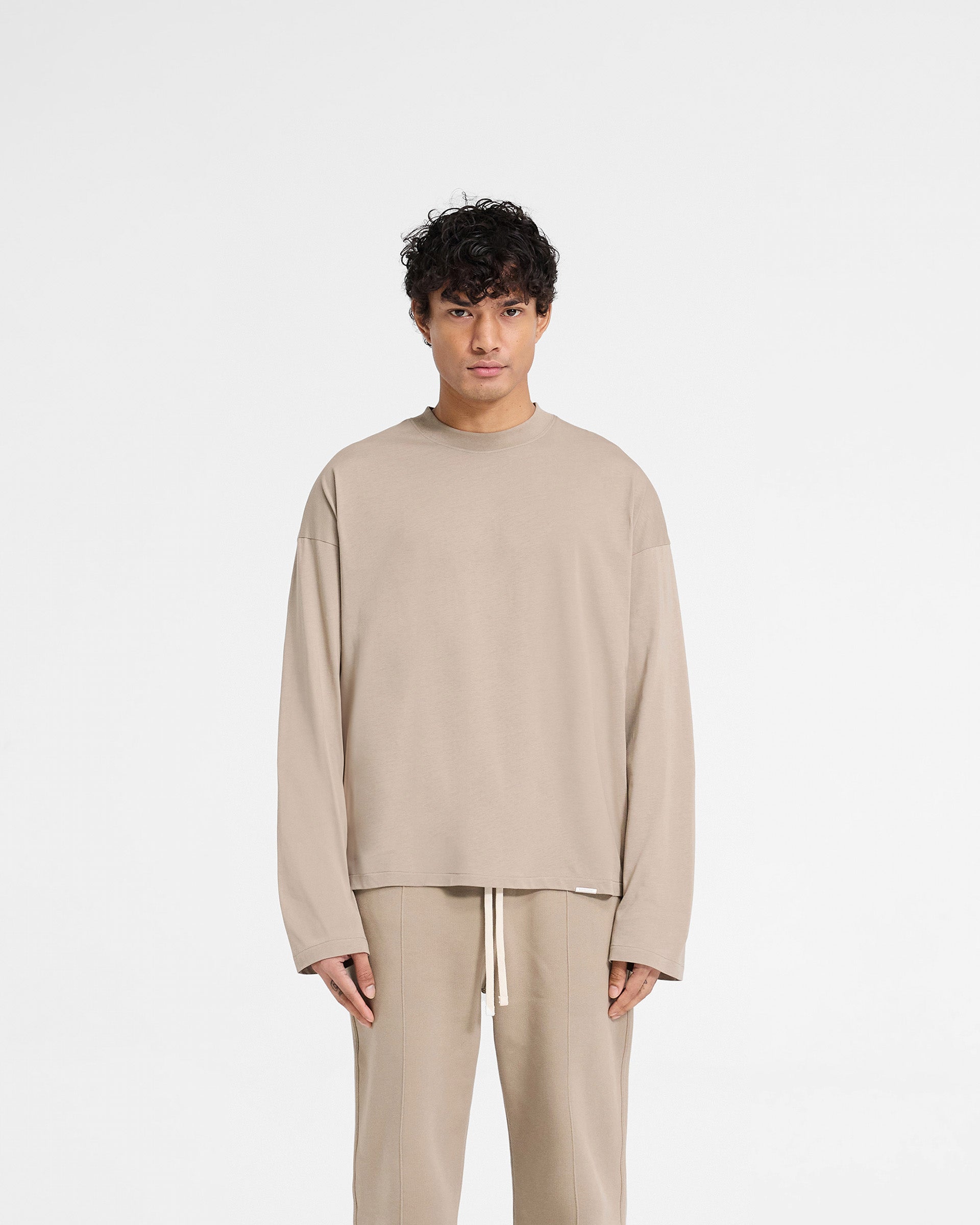 Initial Long Sleeve Open Cuff T-Shirt - Dune